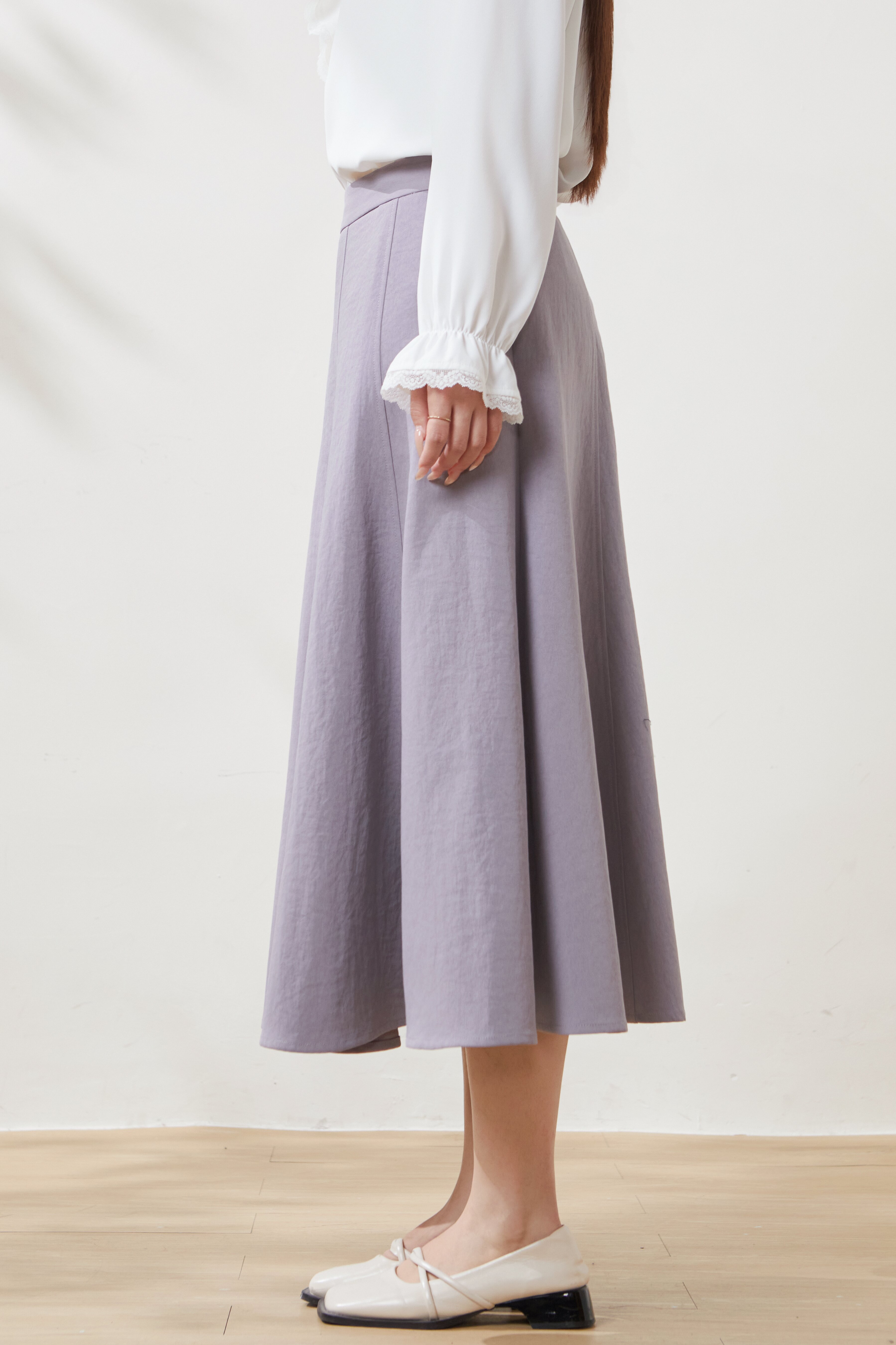 High-waisted eight-panel umbrella skirt FCBQ6969