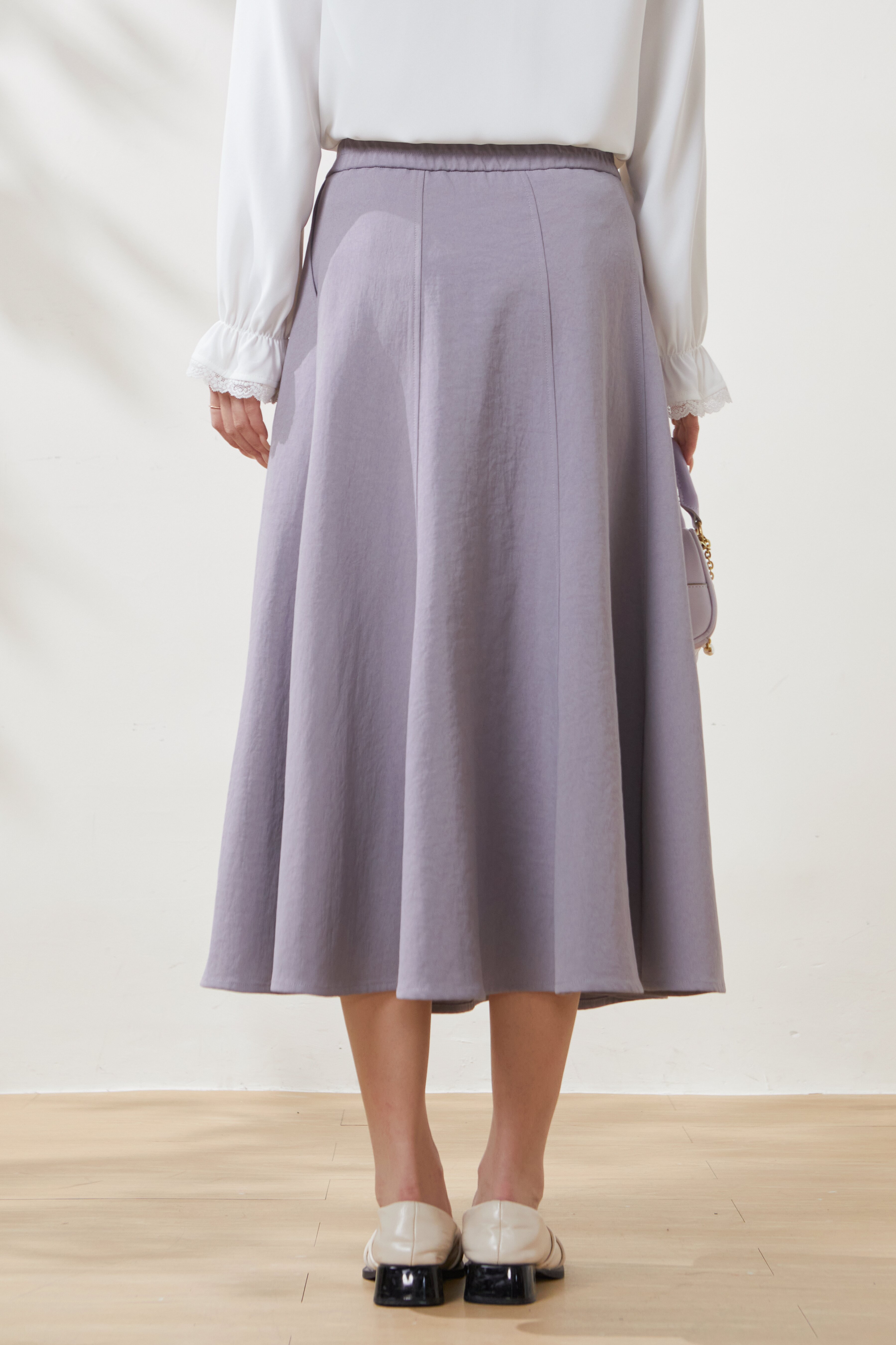 High-waisted eight-panel umbrella skirt FCBQ6969