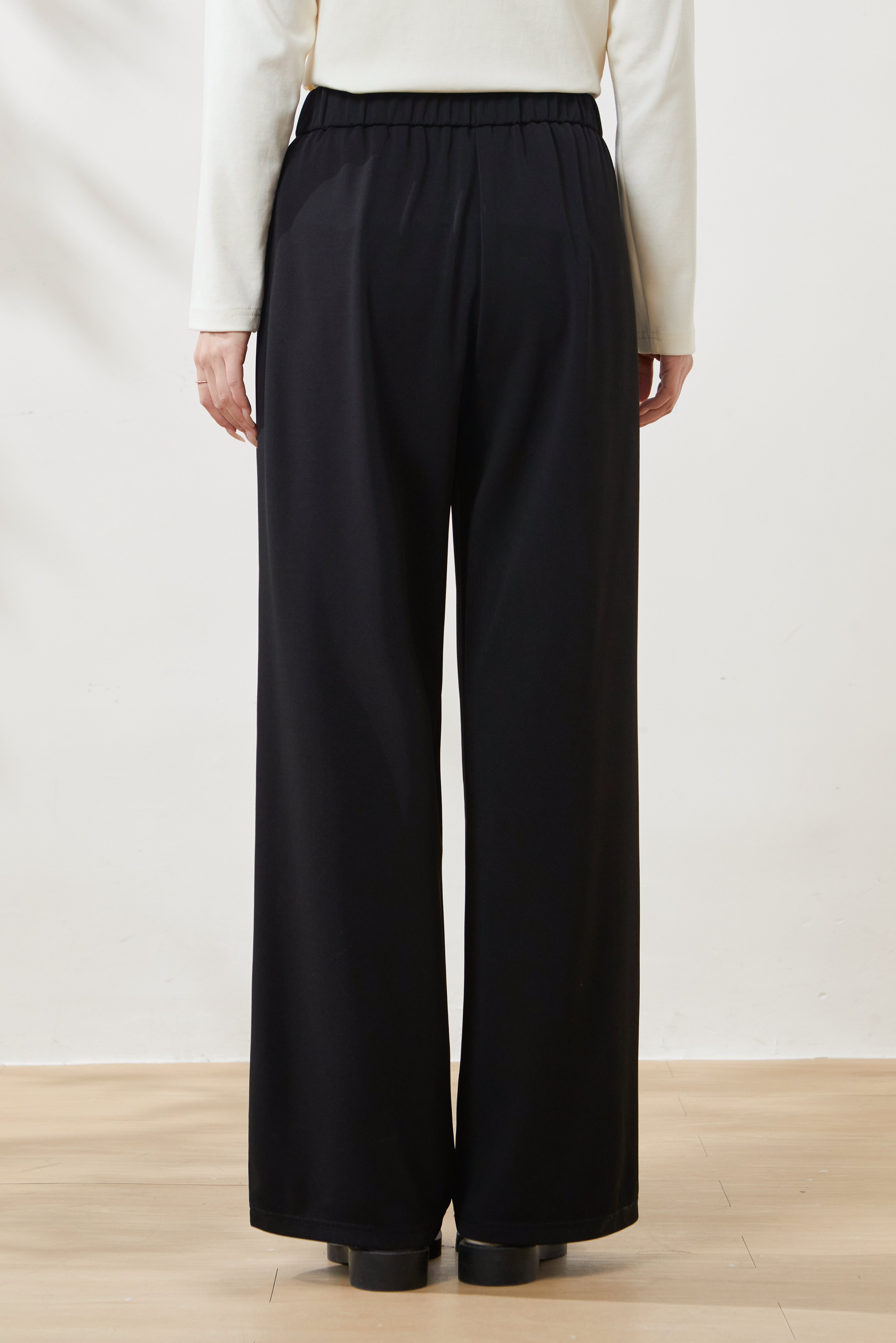 Loose-fitting, drapey knitted wide-leg casual pants FCK6921