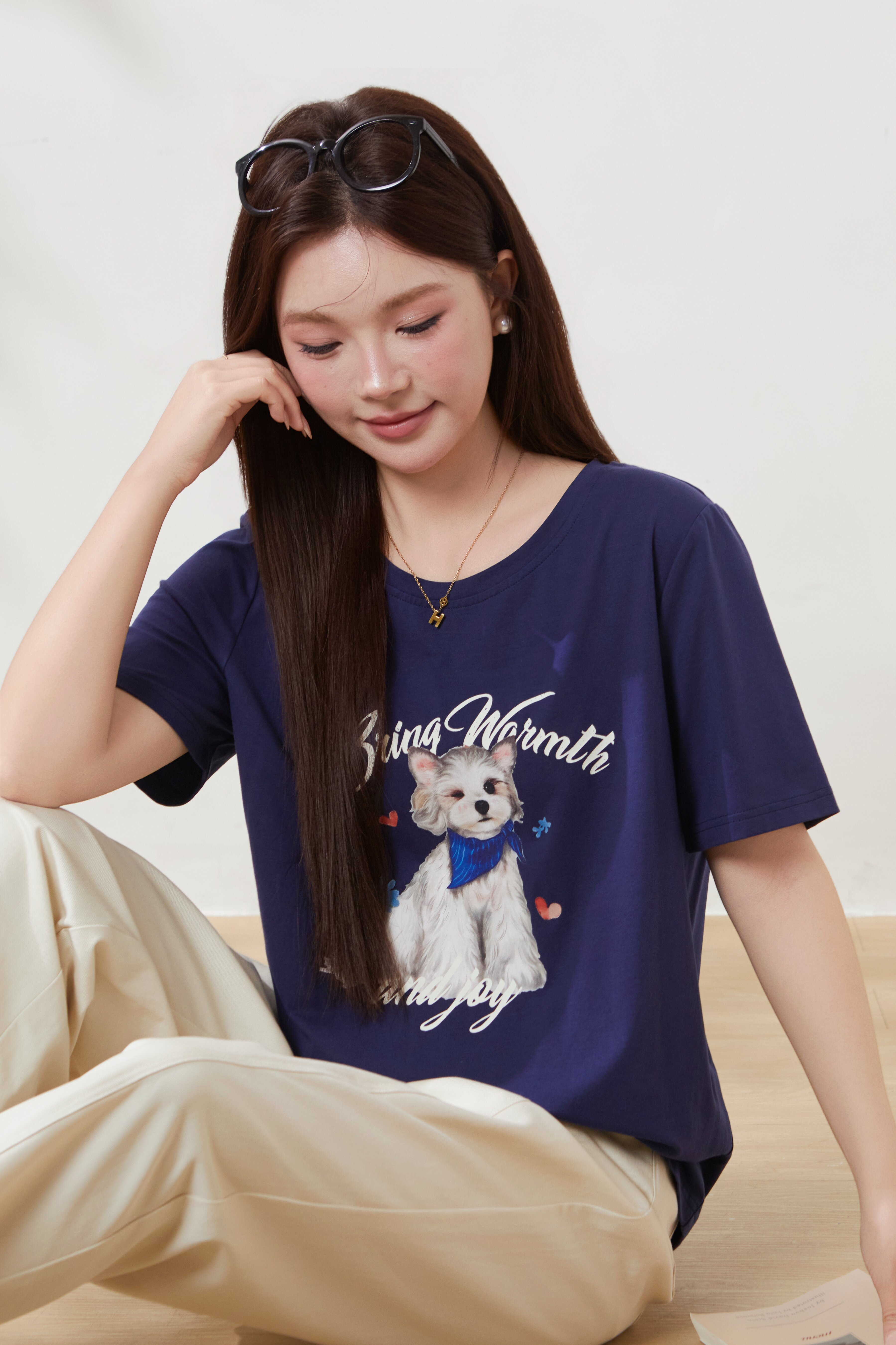 Fun and Cute Pet Letter Print T-Shirt FXZ5370
