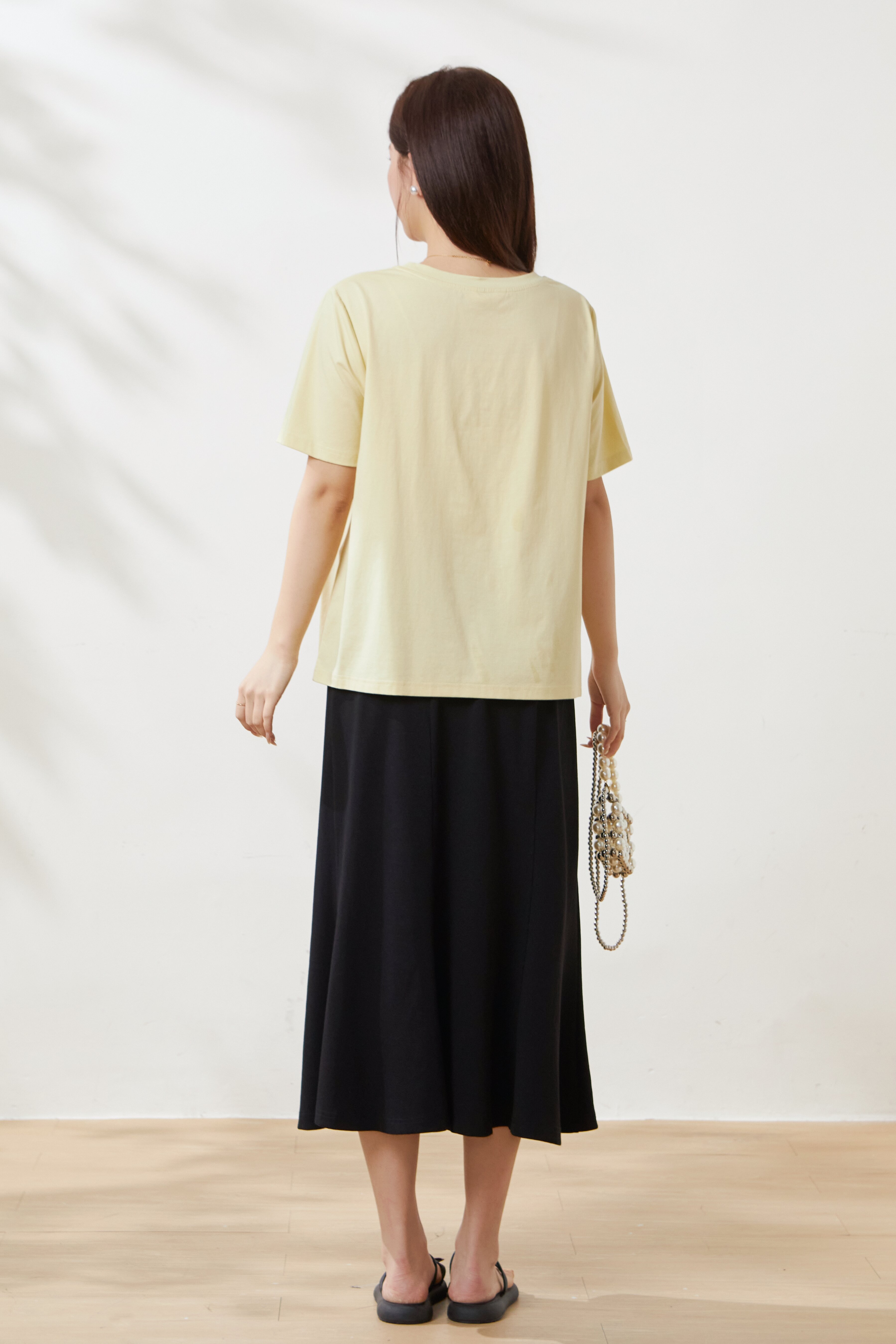 Unique cartoon printed fringe pony T-shirt FXZ8073