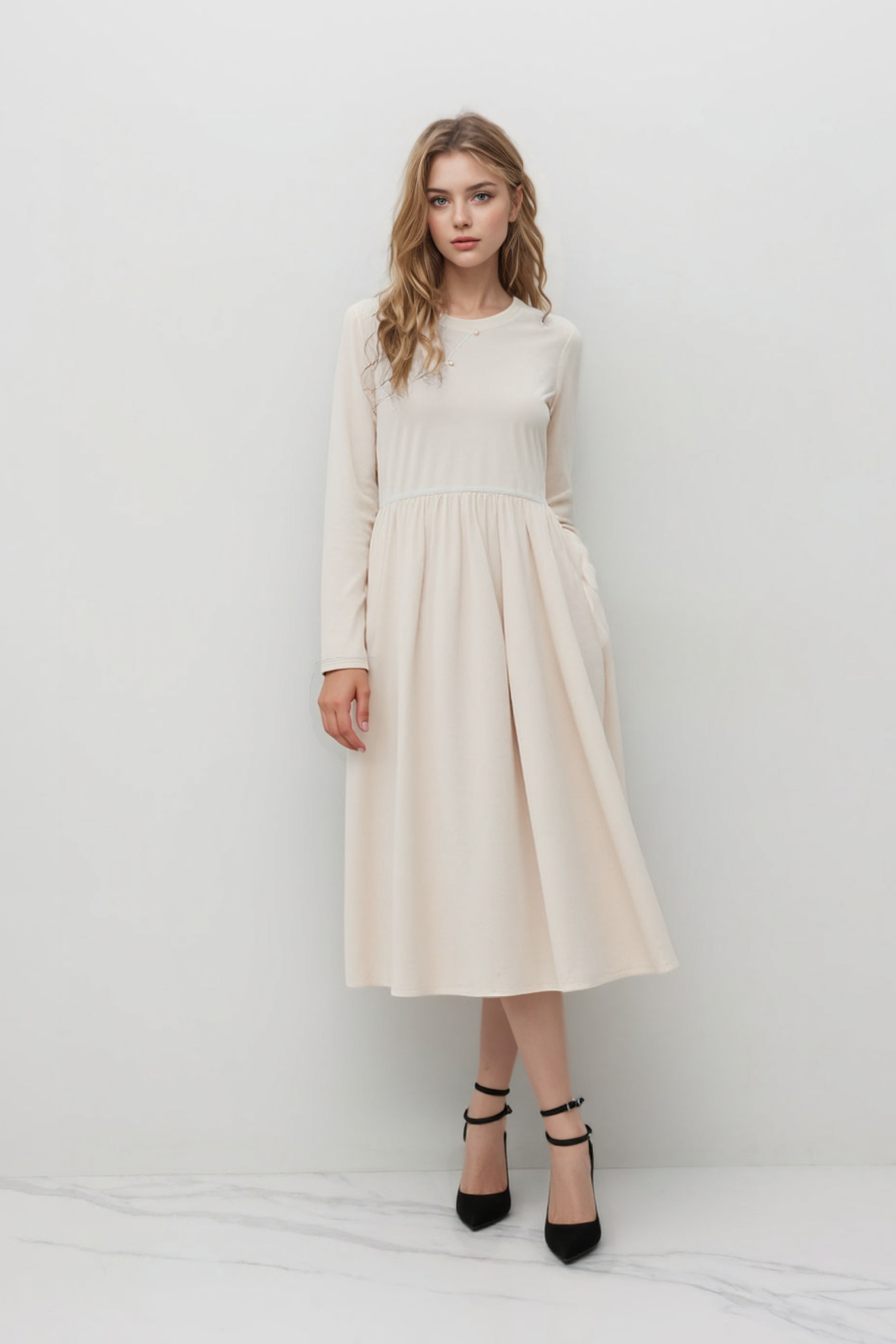 Design Sense Waist-Cinching Elegant Dress DDQ2037