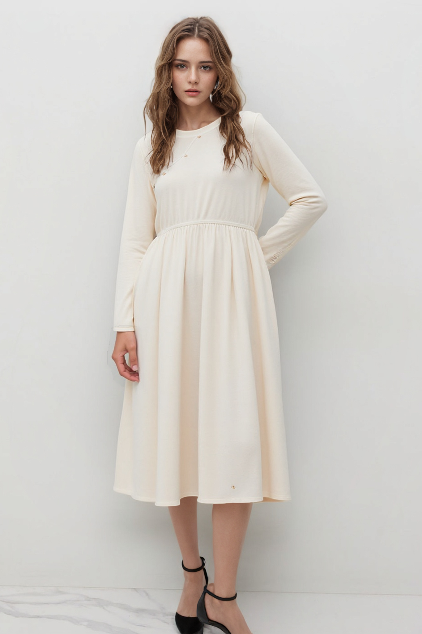 Design Sense Waist-Cinching Elegant Dress DDQ2037