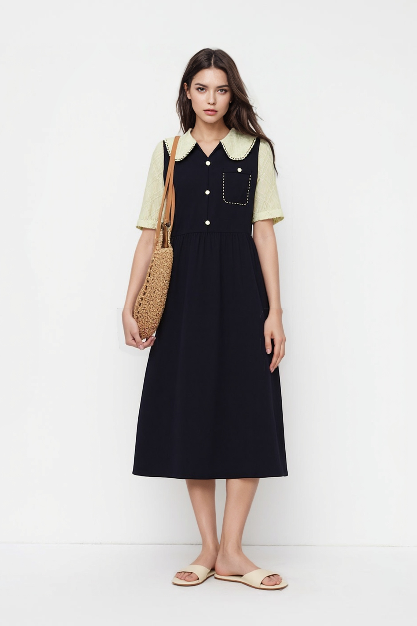 V-neck Waist Slimming Dress DXQ0195