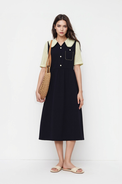 V-neck Waist Slimming Dress DXQ0195