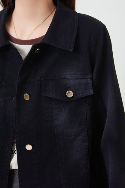 Back Embroidered Washed Denim Jacket FCW7059