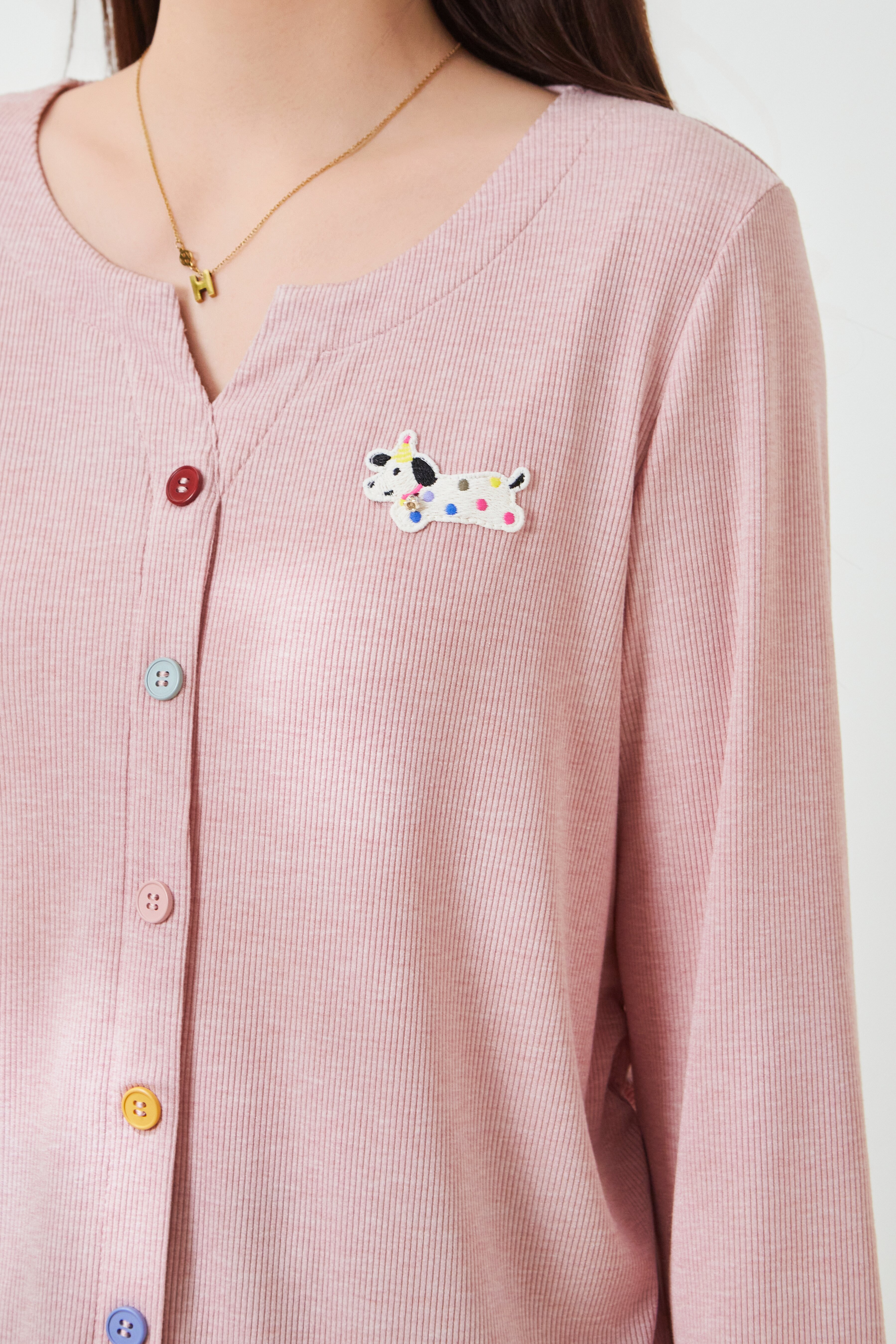 Colorful Button Knit T-shirt FCZ6999