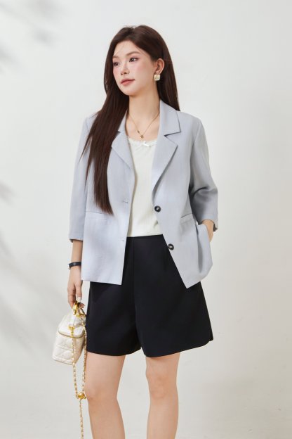 Relaxed Fit Linen Blazer FCW7003