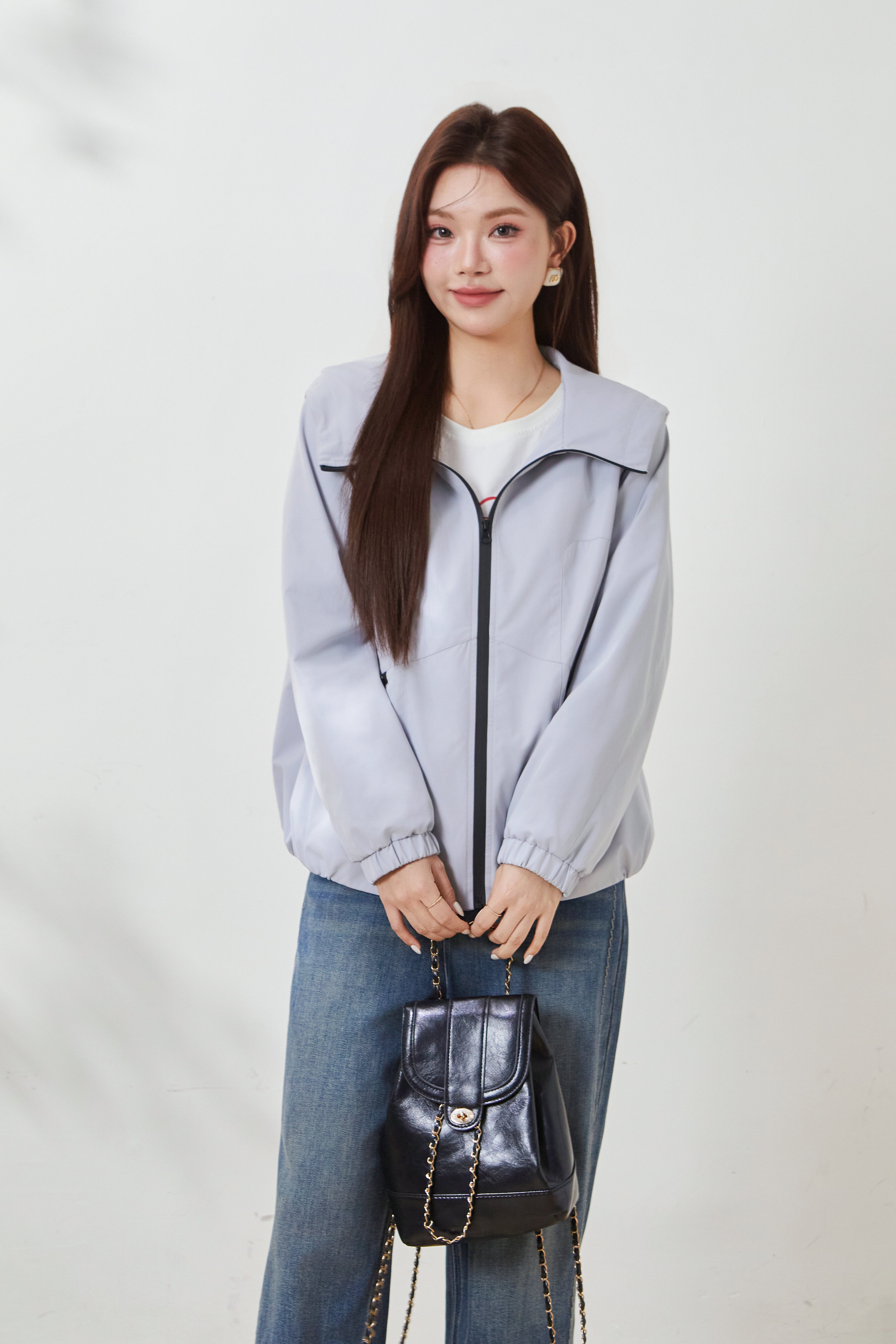 Two-tone hooded jacket FCW6902
