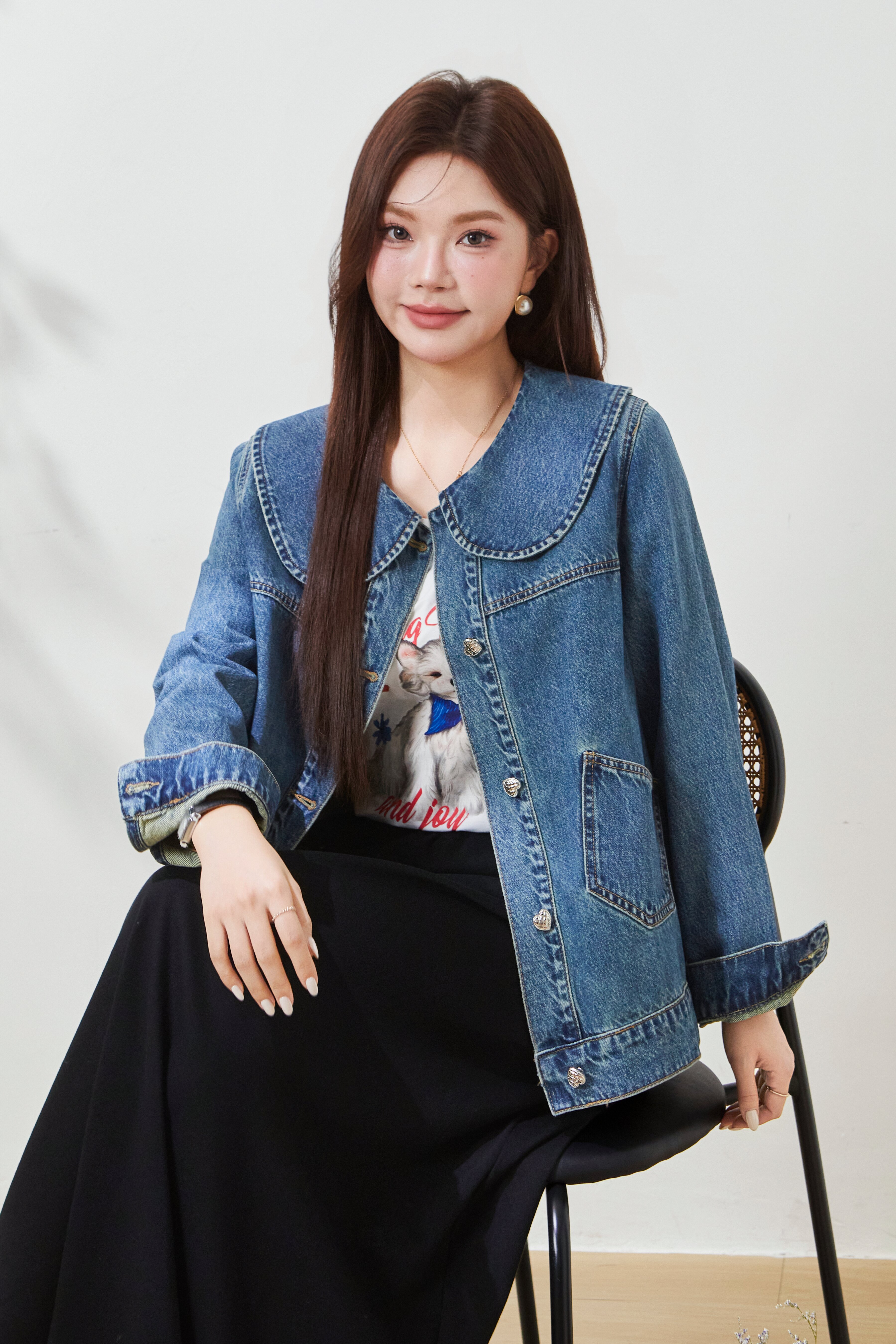 Baby Collar Denim Jacket FCW8006