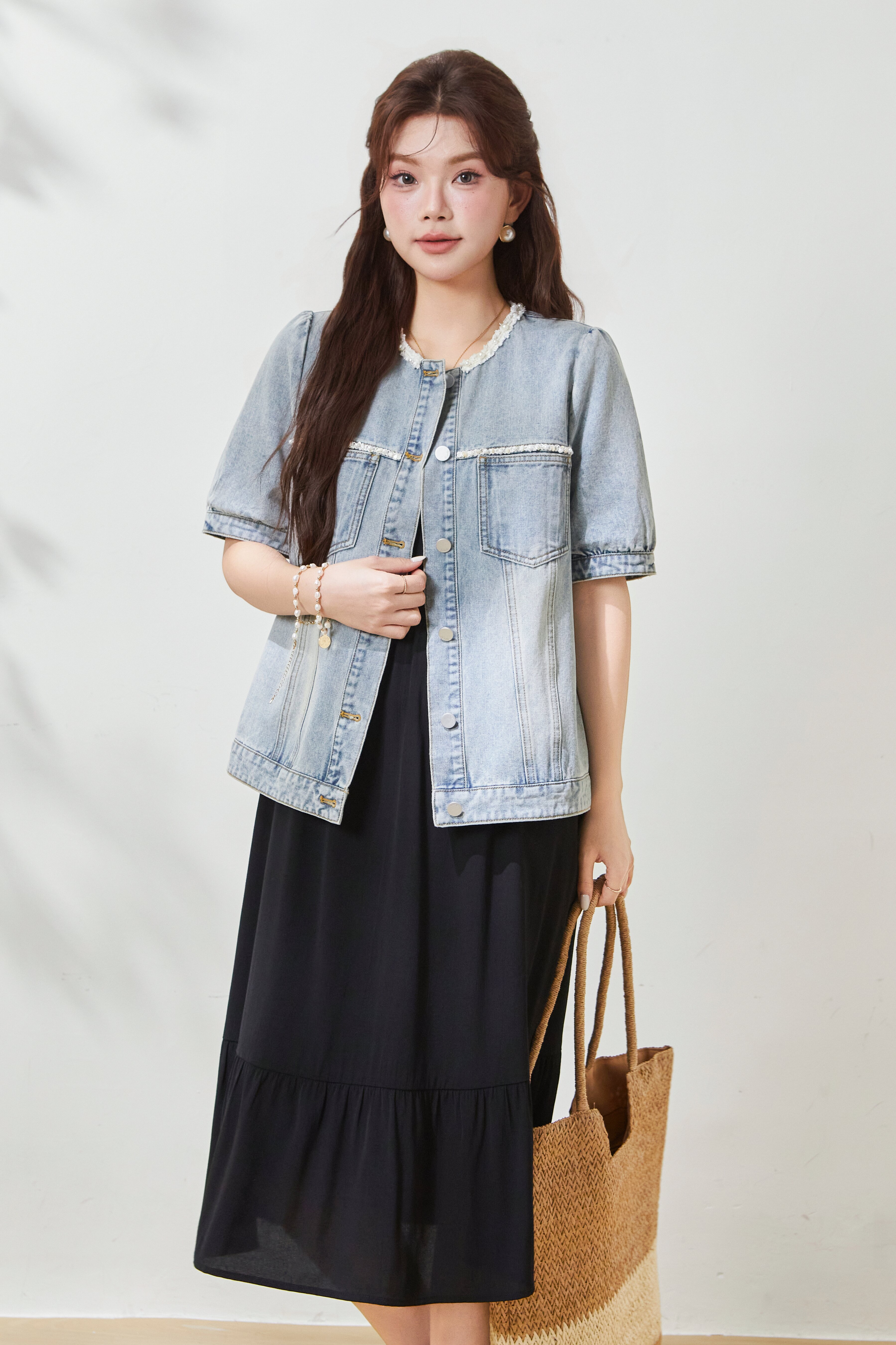 Round-neck ruffle hem tank dress FCQ6991