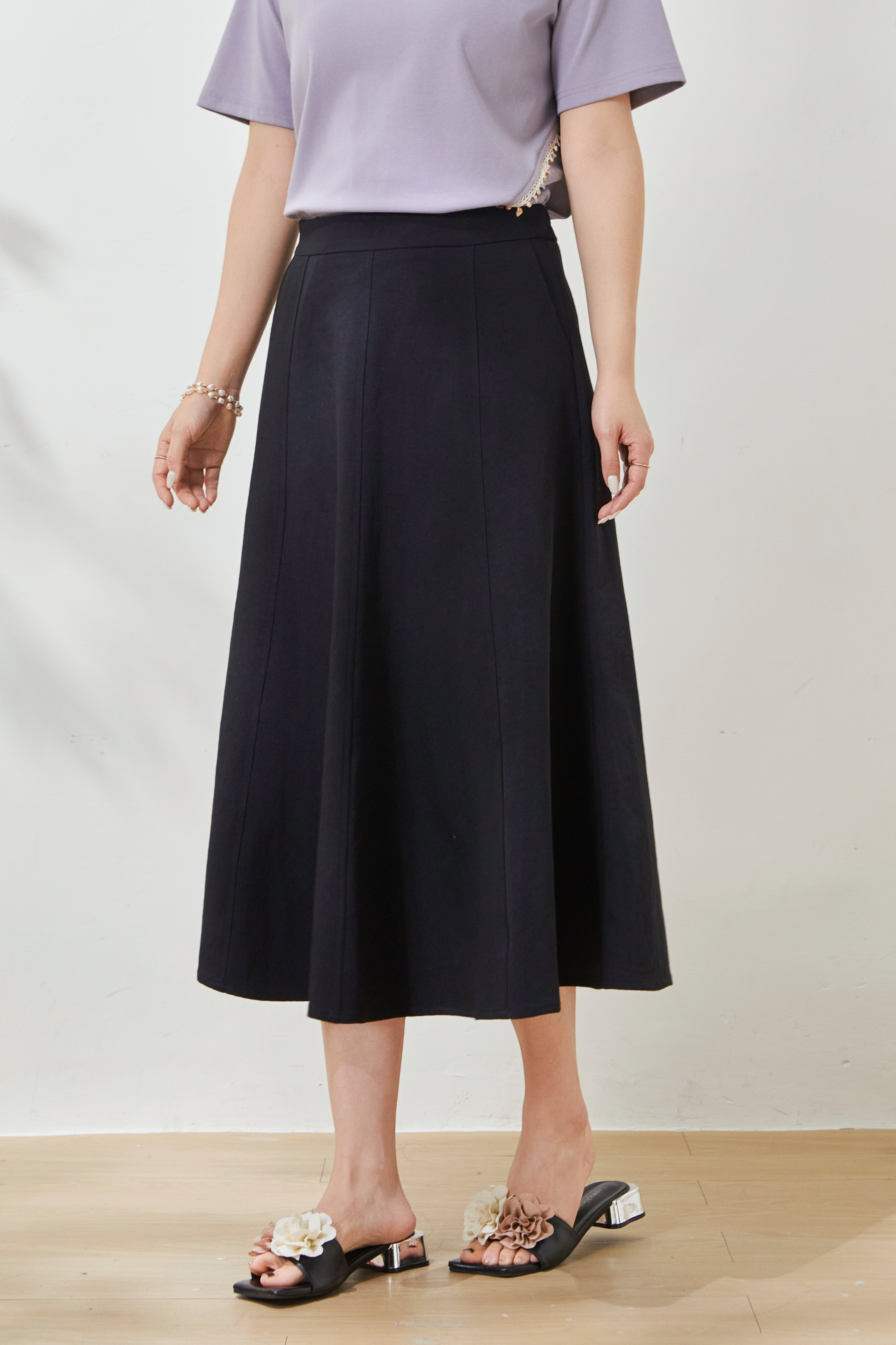High-waisted eight-panel umbrella skirt FCBQ6969