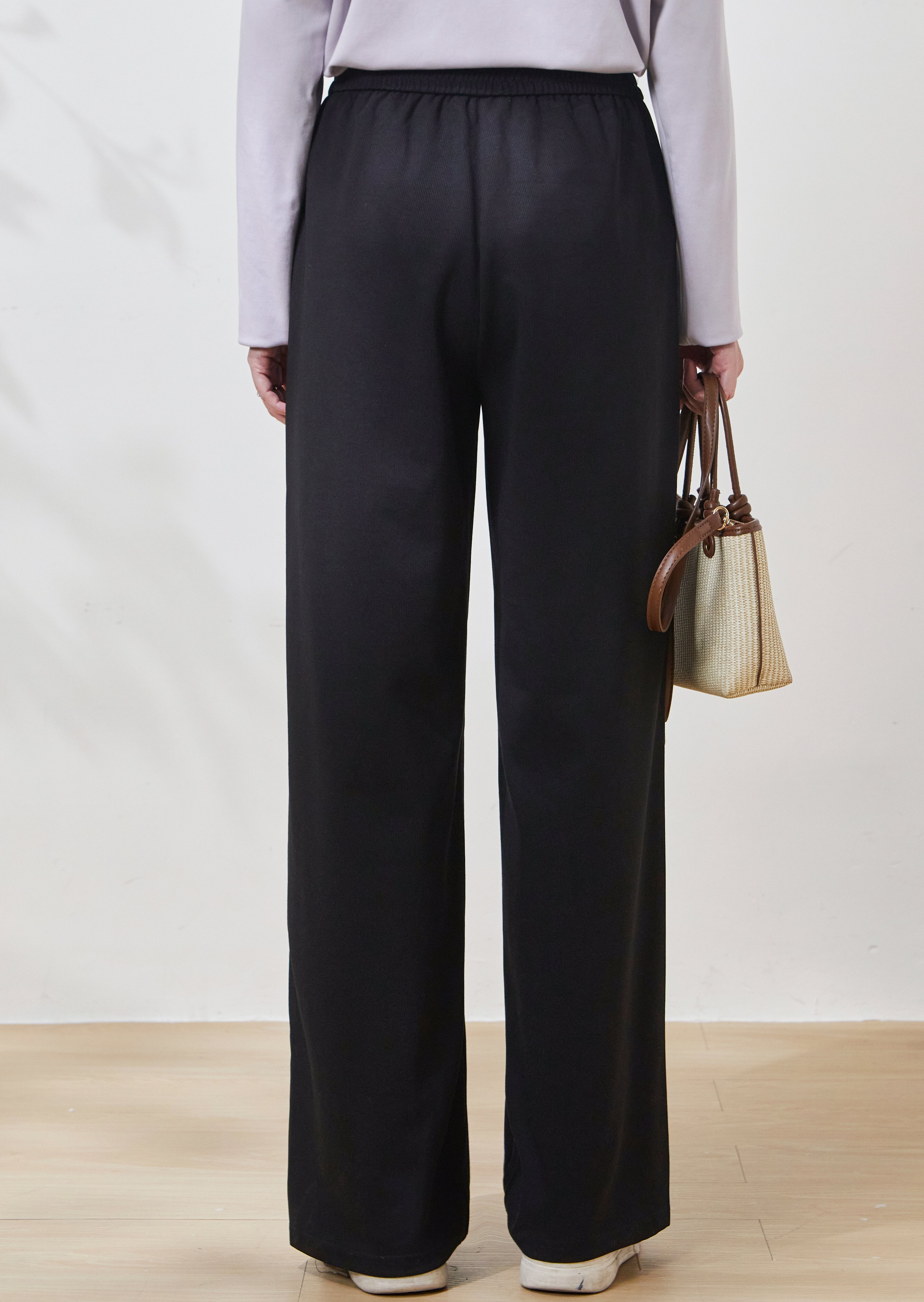 High-waisted elastic waist straight casual pants FCK6867