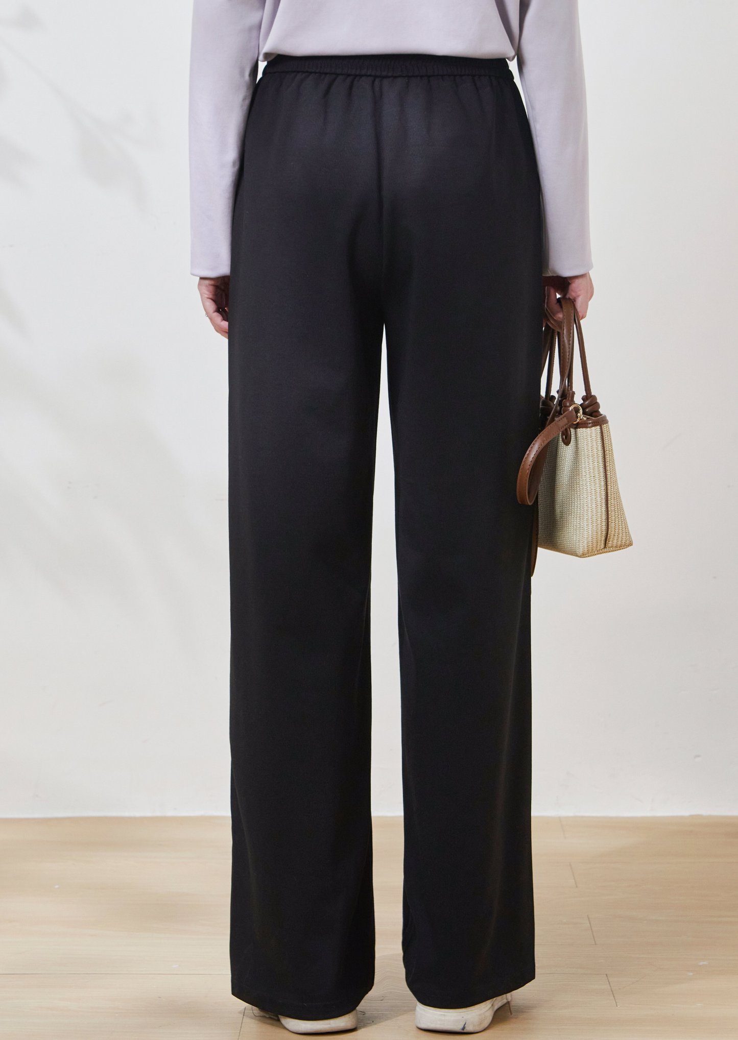 High-waisted elastic waist straight casual pants FCK6867