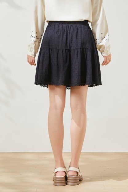 Lace cake high waisted A-line short skirt FXBQ8002