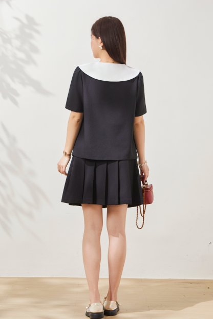 Age reducing bow doll collar shirt FXA8022