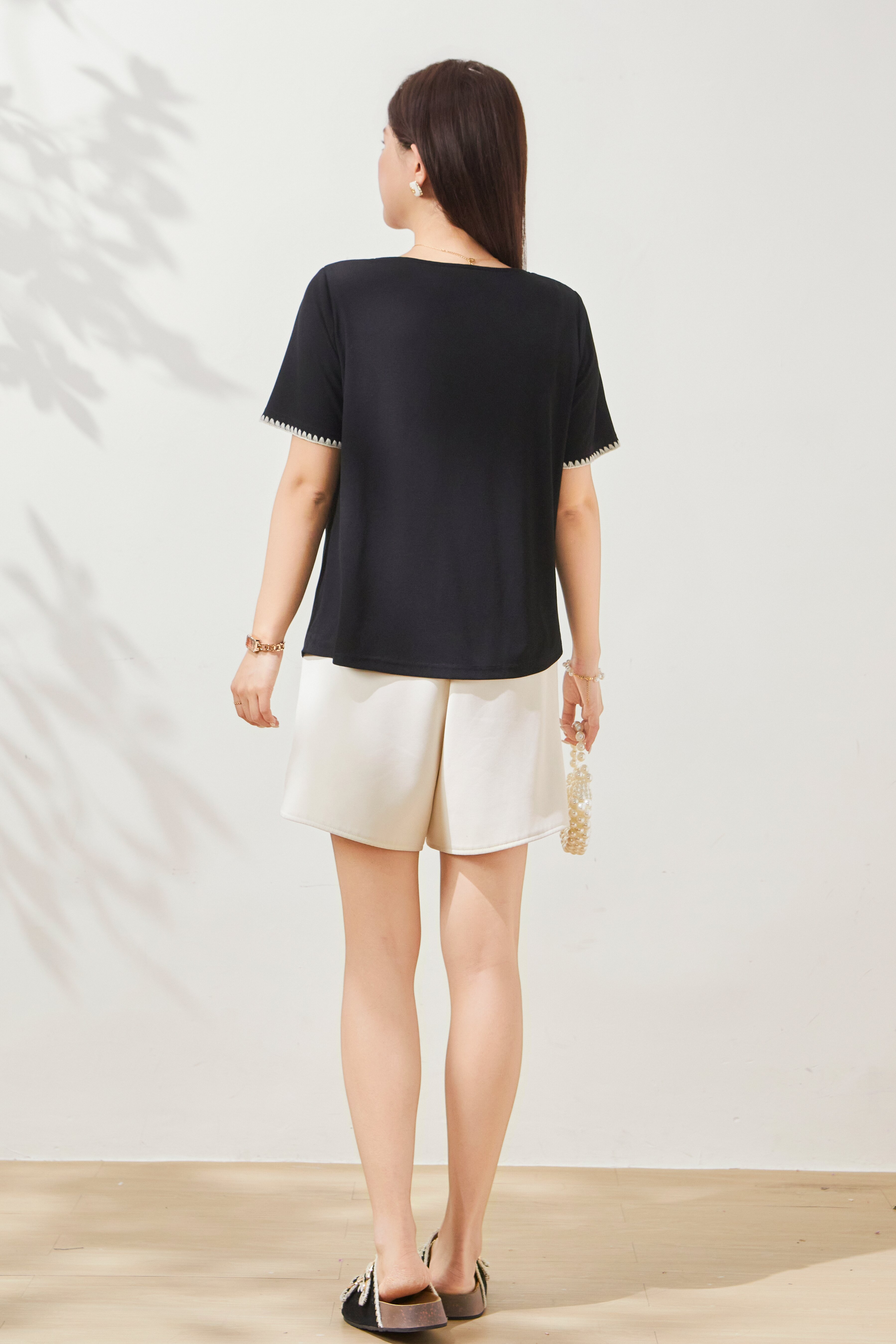 Unique Design Irregular Collar T-shirt FXZ7089