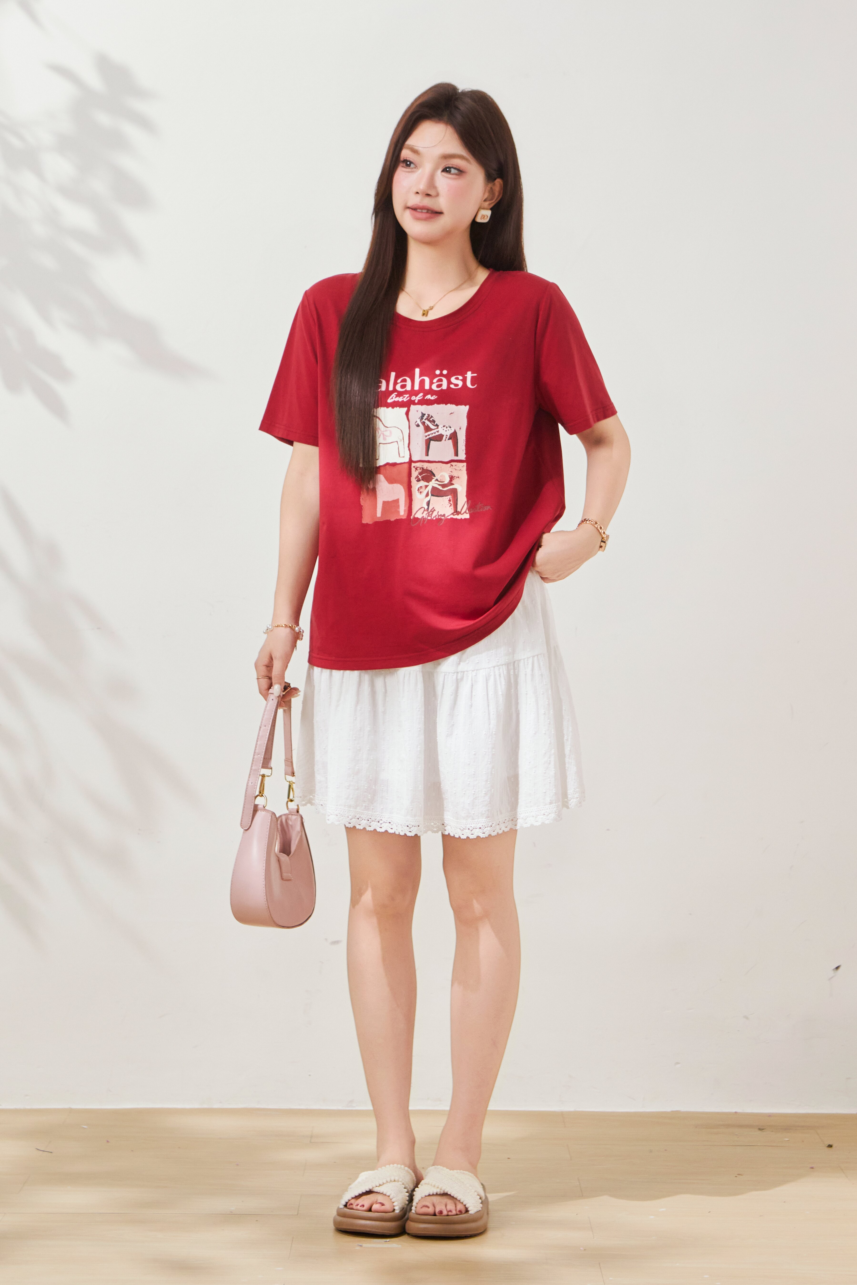 Trojan printed round neck T-shirt FXZ8035