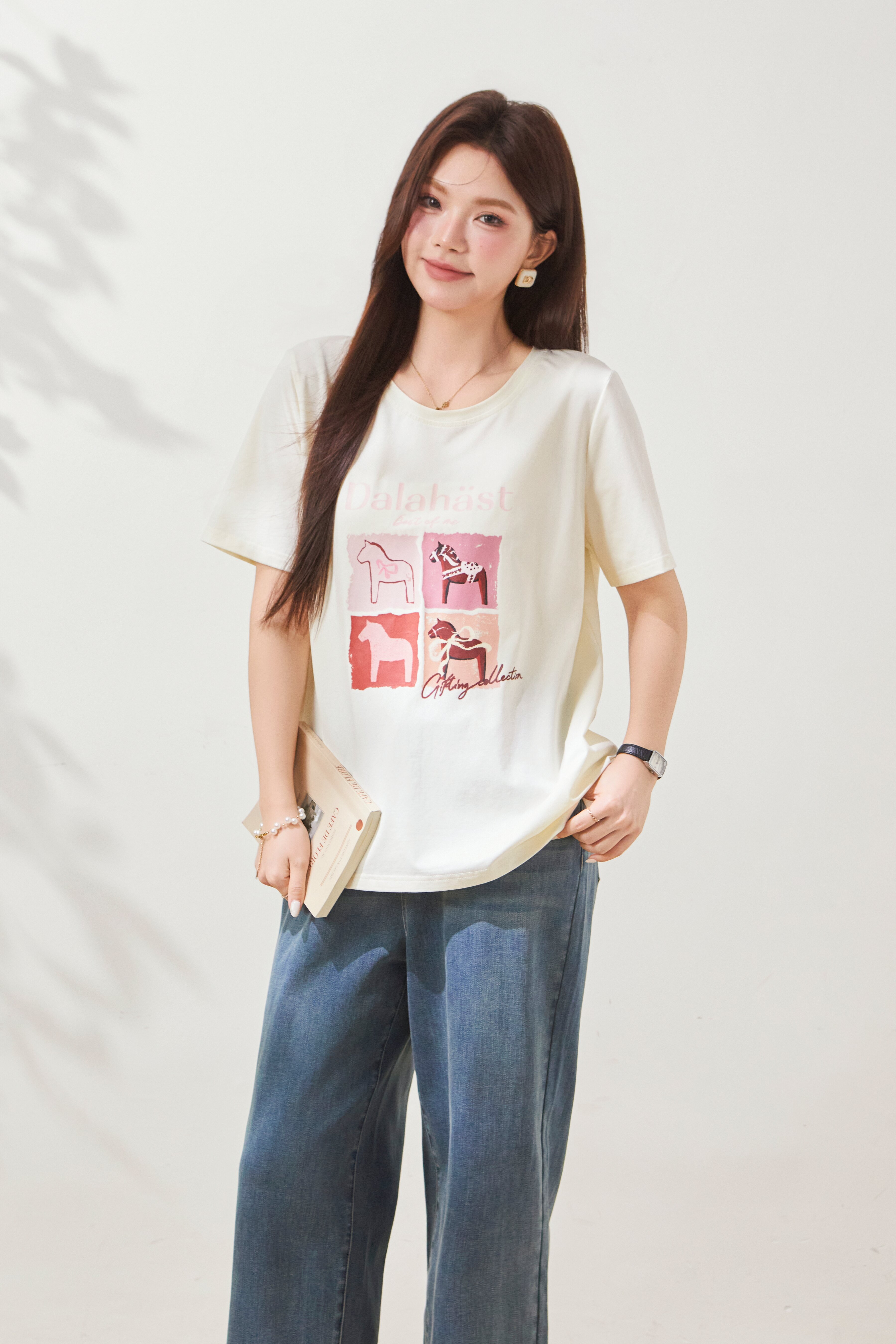 Trojan printed round neck T-shirt FXZ8035
