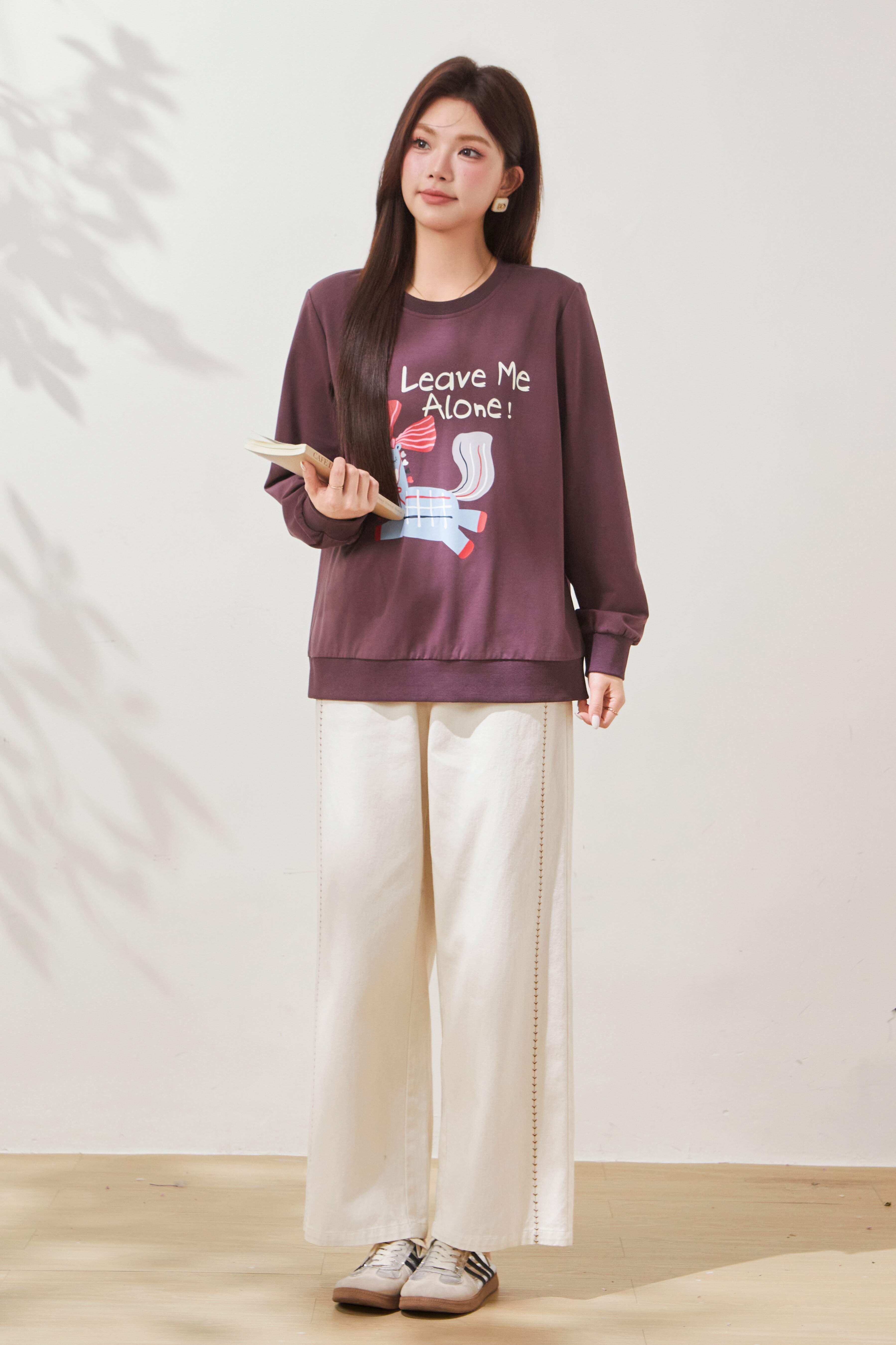 Round-neck cartoon pony print sweatshirt FCZ7080