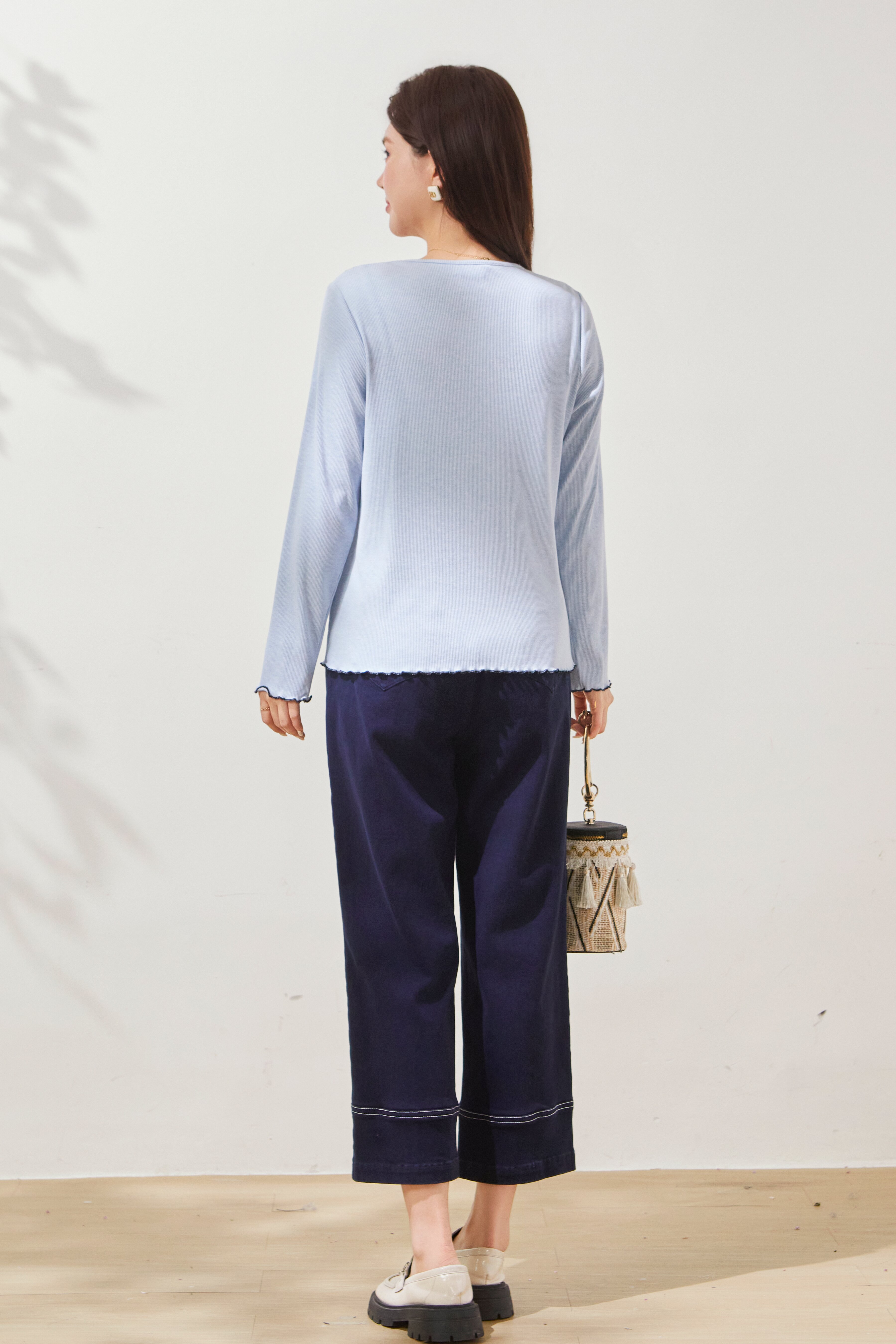 Silk Scarf Fake Two-Piece T-Shirt FCZ6898