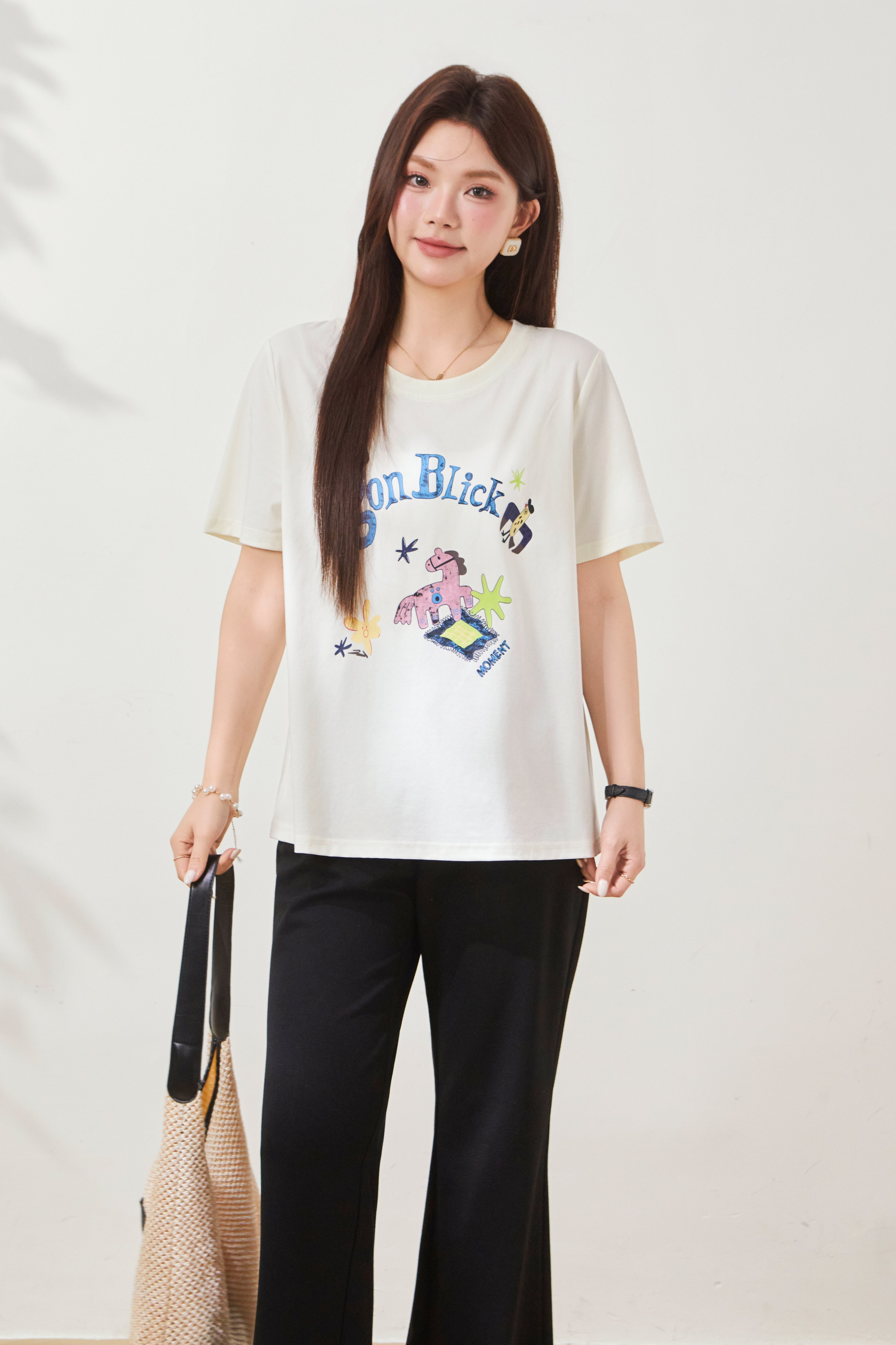 Oil painting graffiti design trendy T-shirt FXZ8051