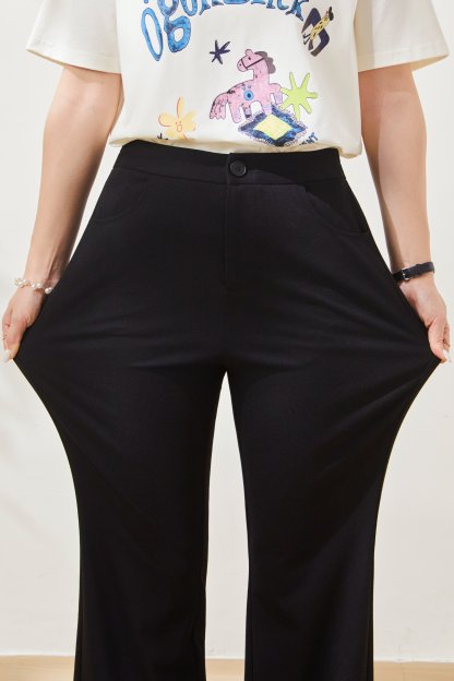 High-waisted slimming slightly elastic flared pants FXK8027