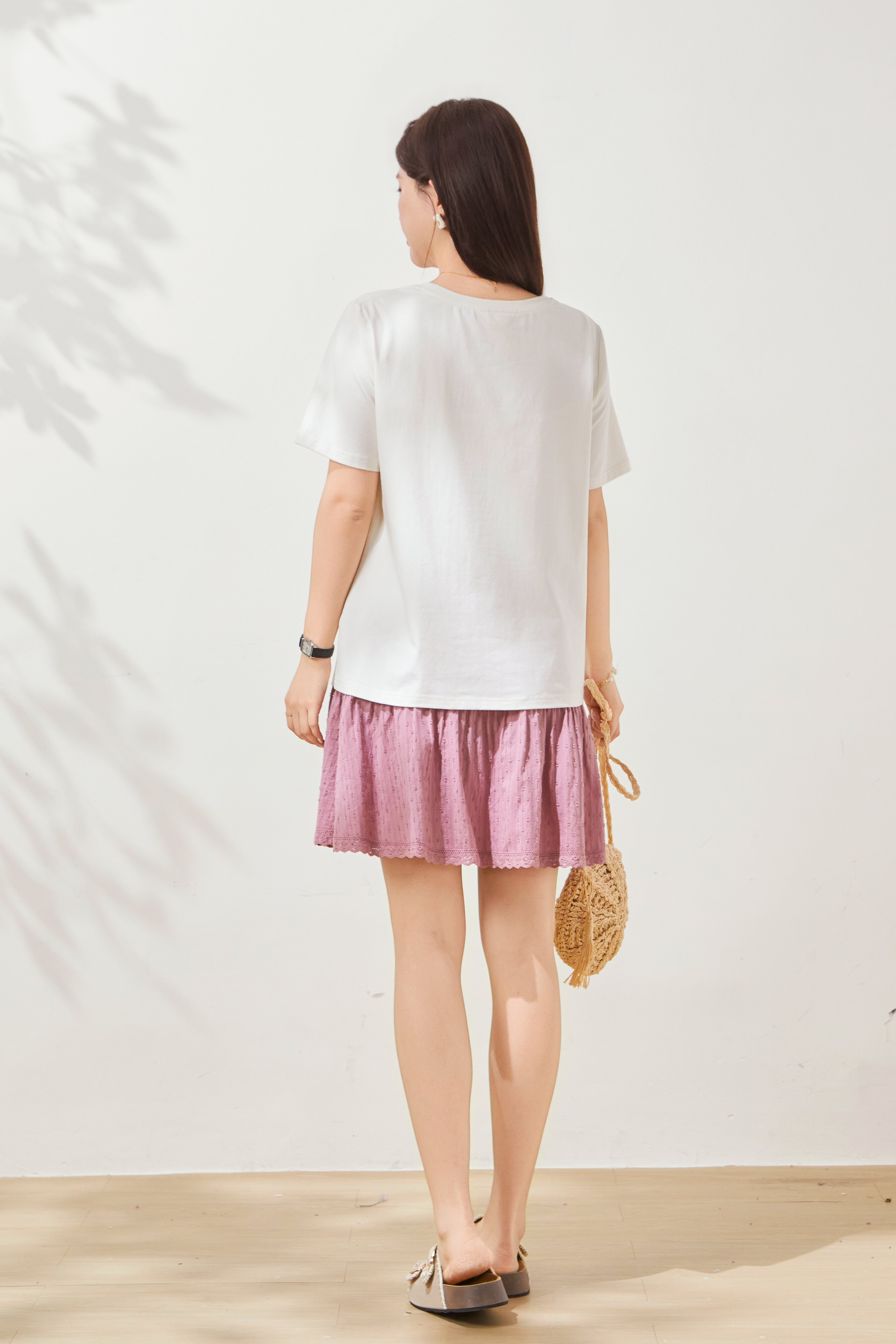 Cartoon Age Reducing Boutique Embroidered Printed T-shirt FXZ8050