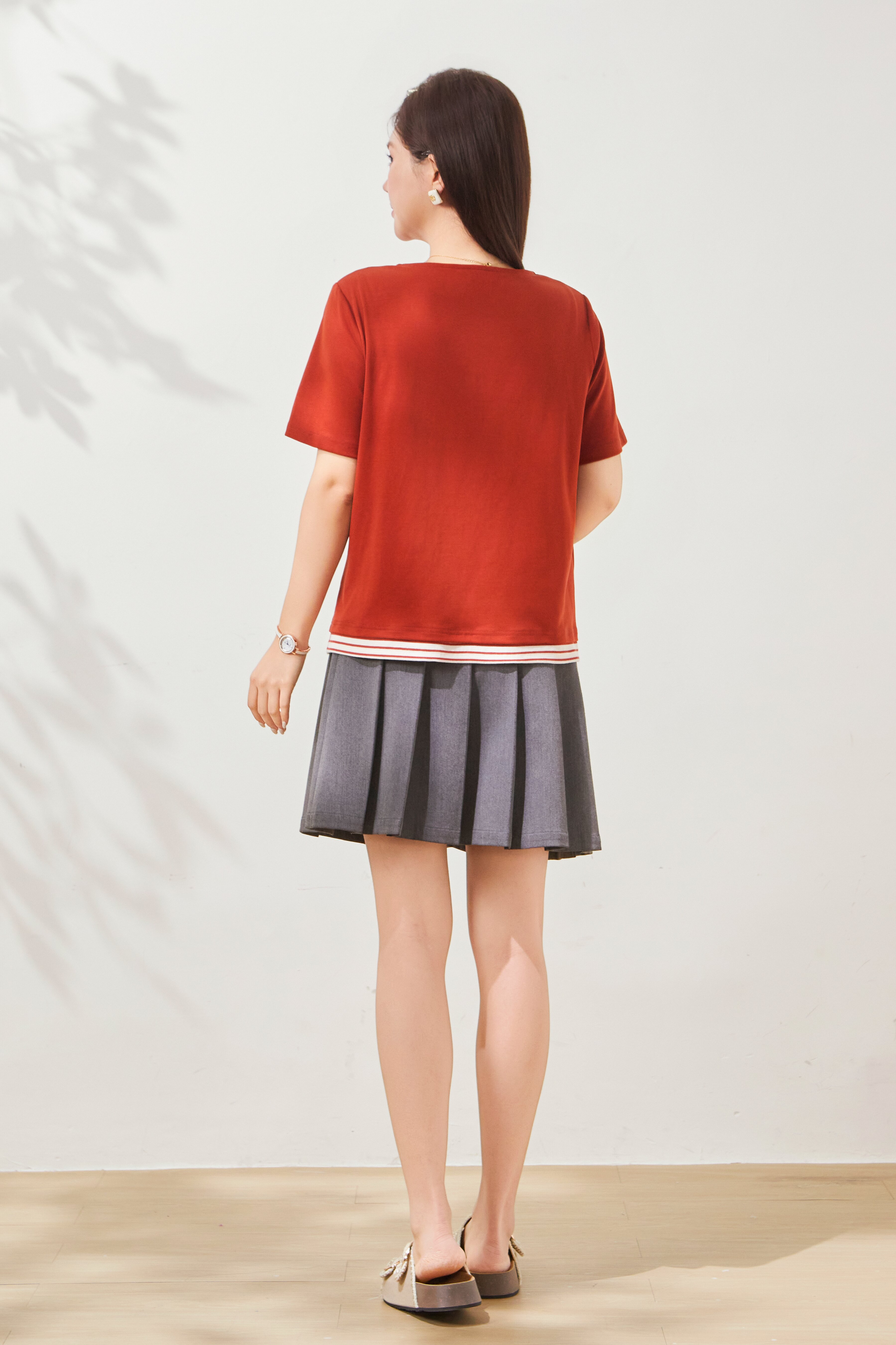 Fake two clean striped T-shirts FXZ7091