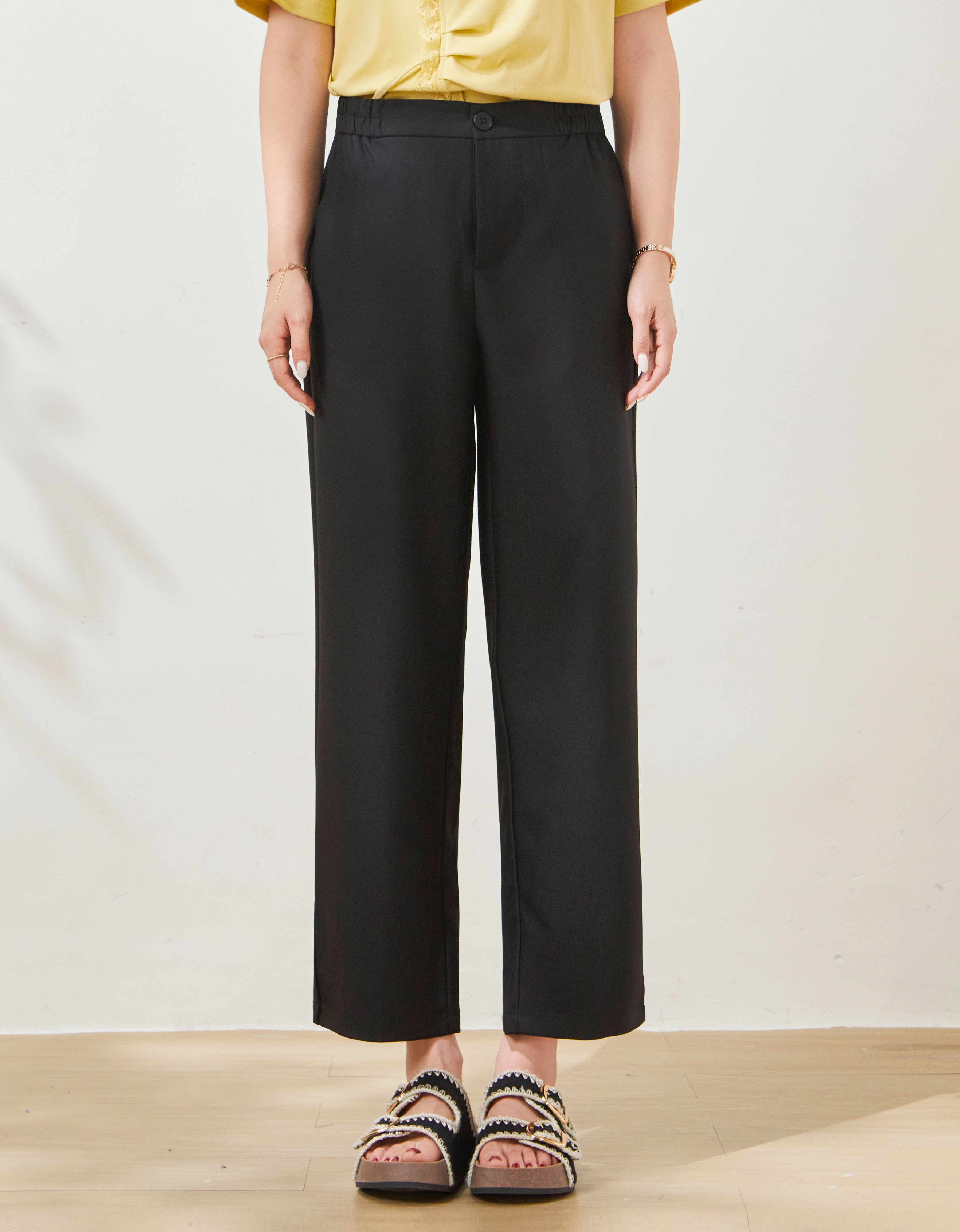 Nine-point side-slit casual suit pants FXK7015