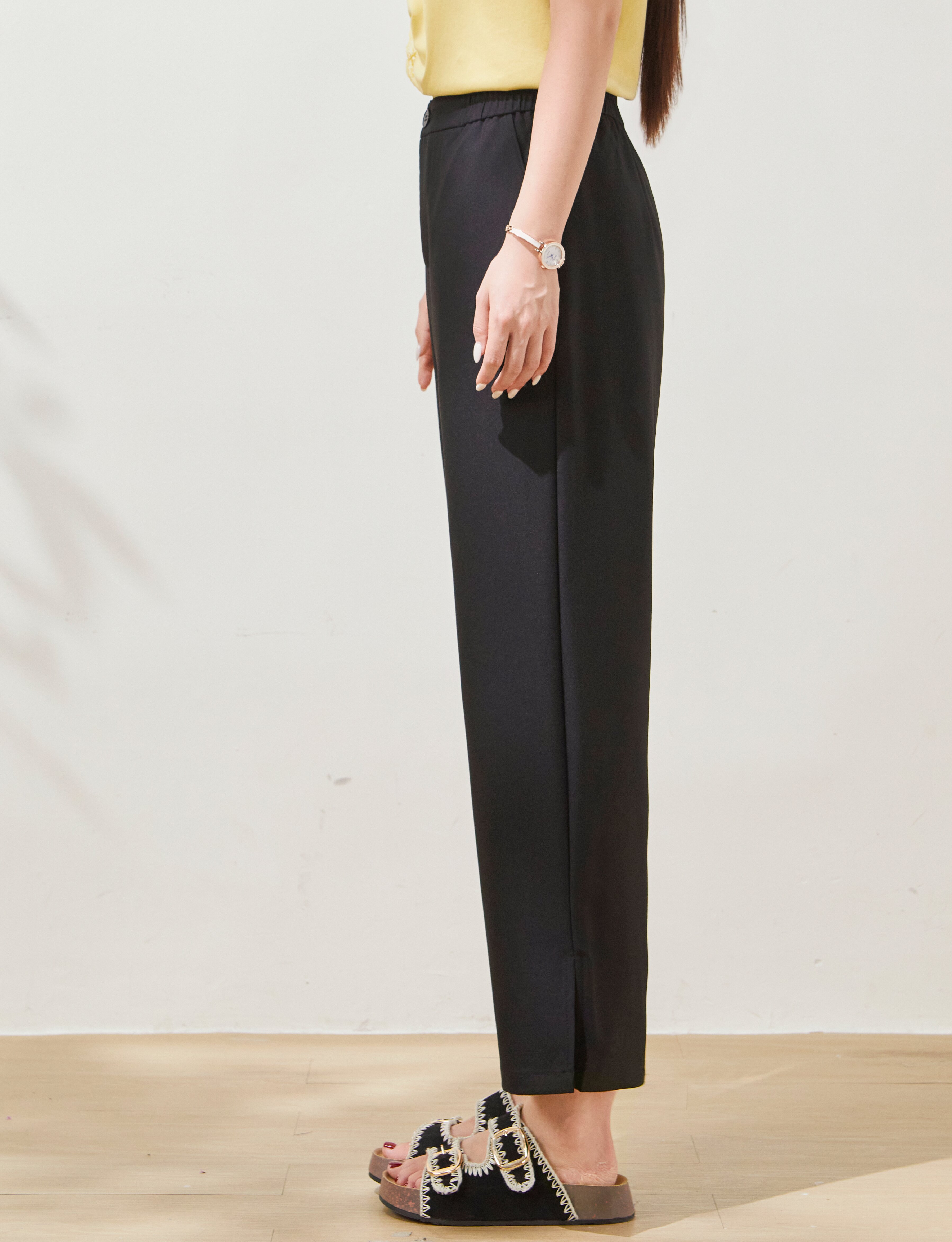 Nine-point side-slit casual suit pants FXK7015