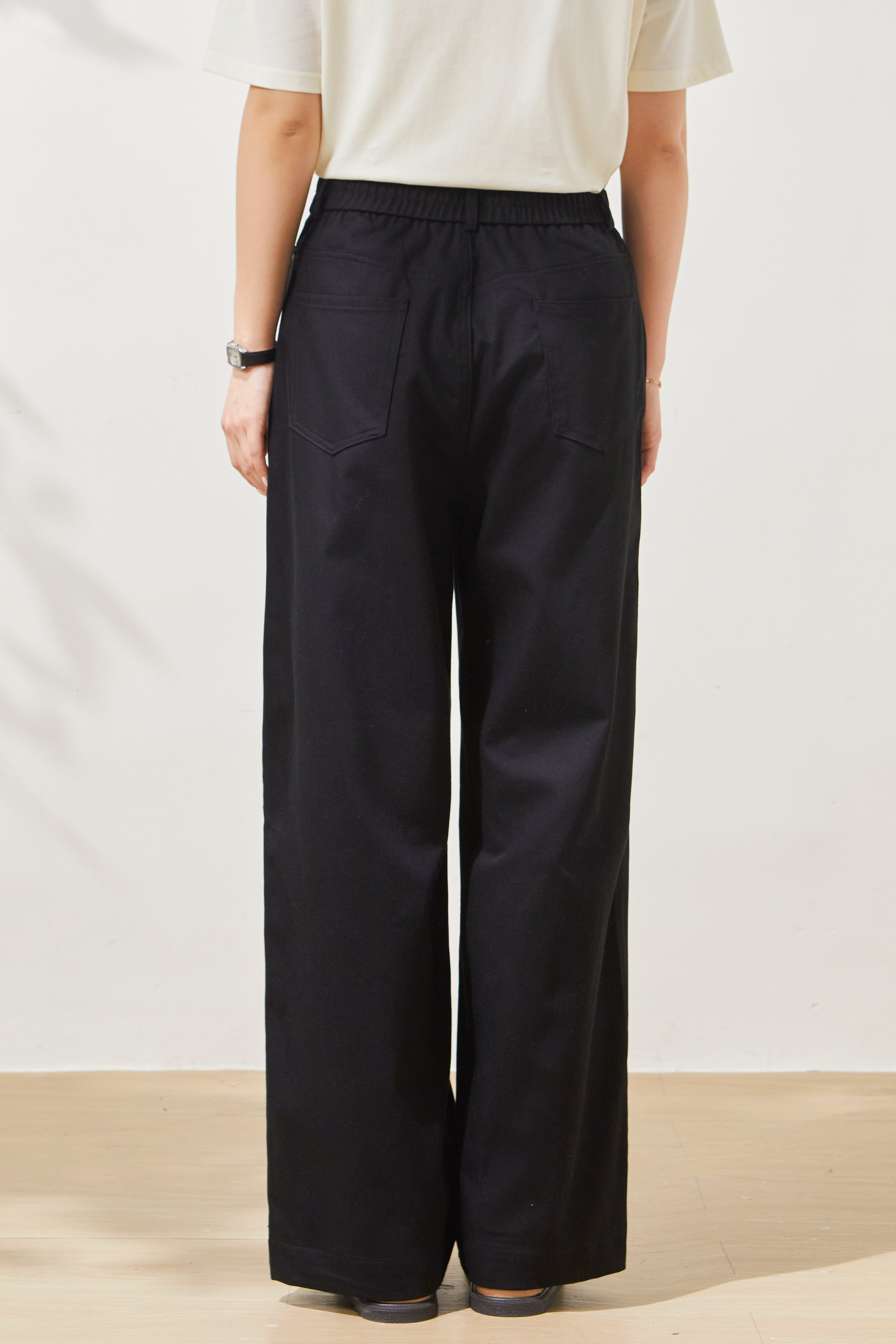 Double-pocket versatile slimming washed long pants FCK7019