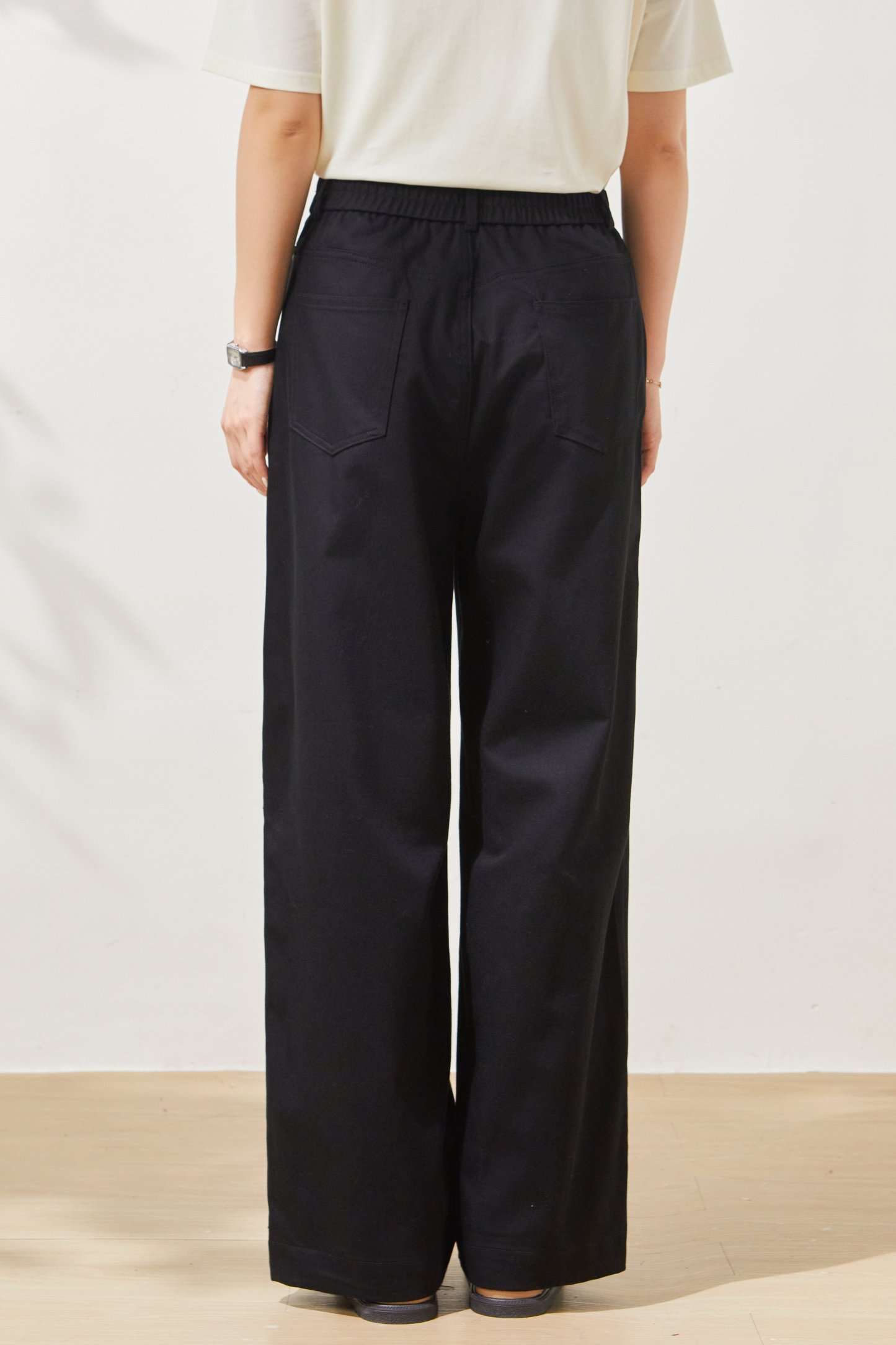 Double-pocket versatile slimming washed long pants FCK7019