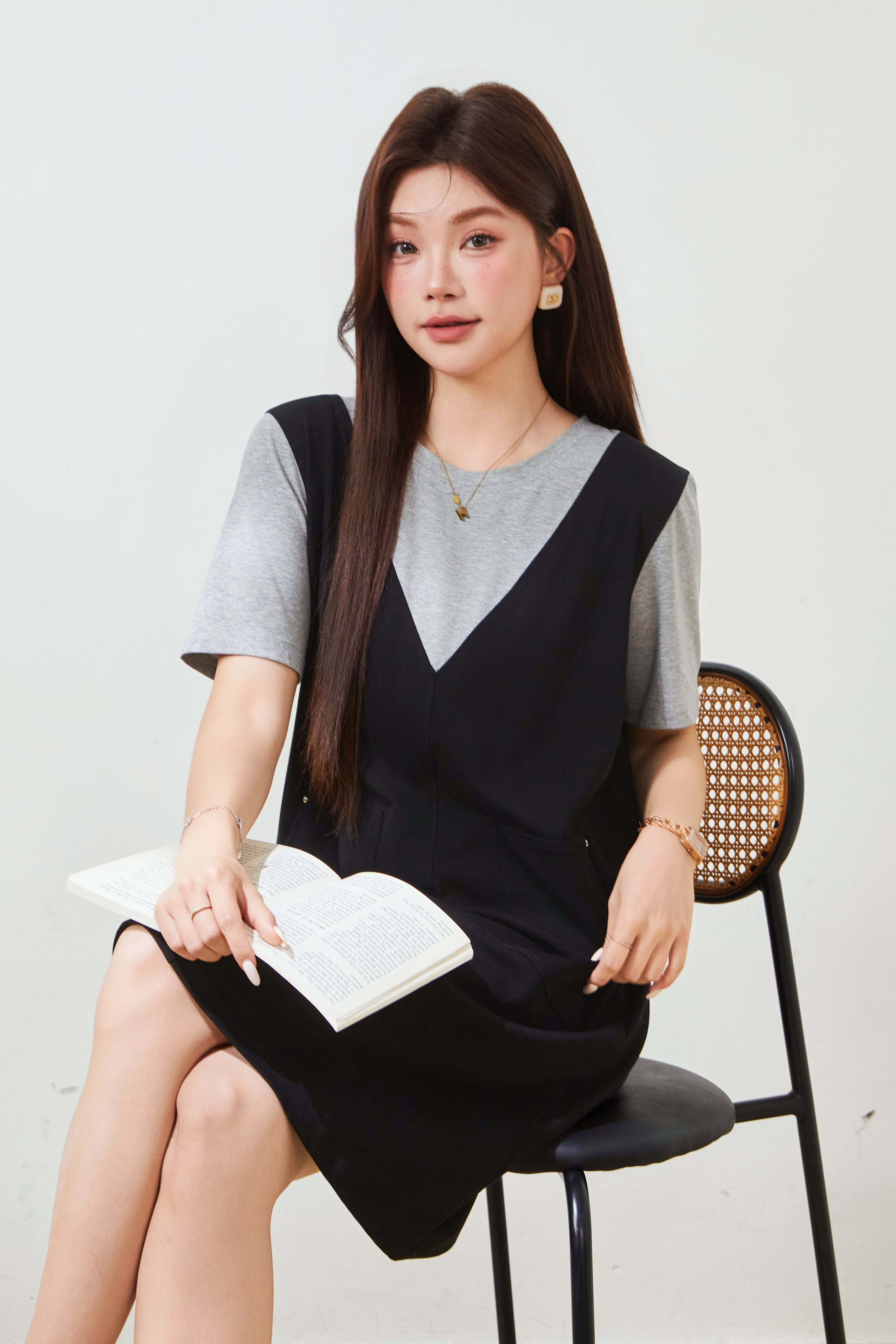 Color blocking patchwork dress FXQ9017