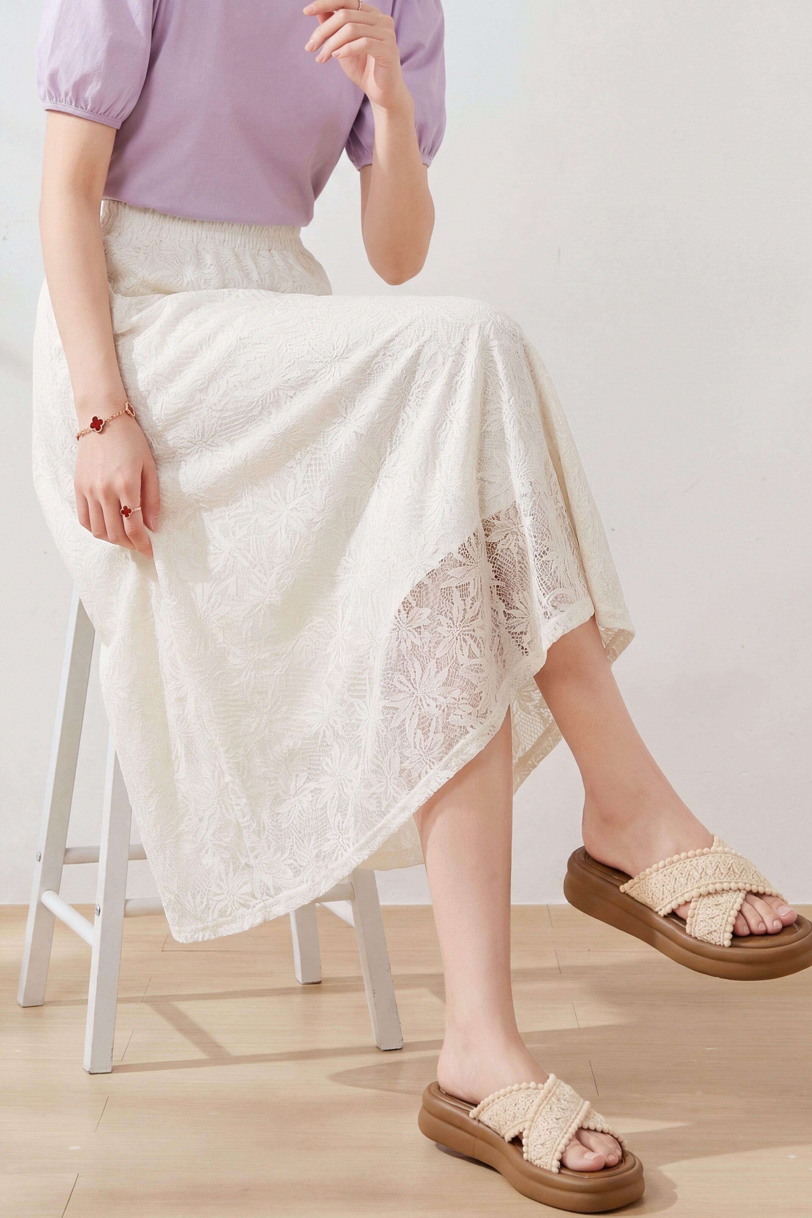 Fashionable slimming lace skirt FXBQ9003