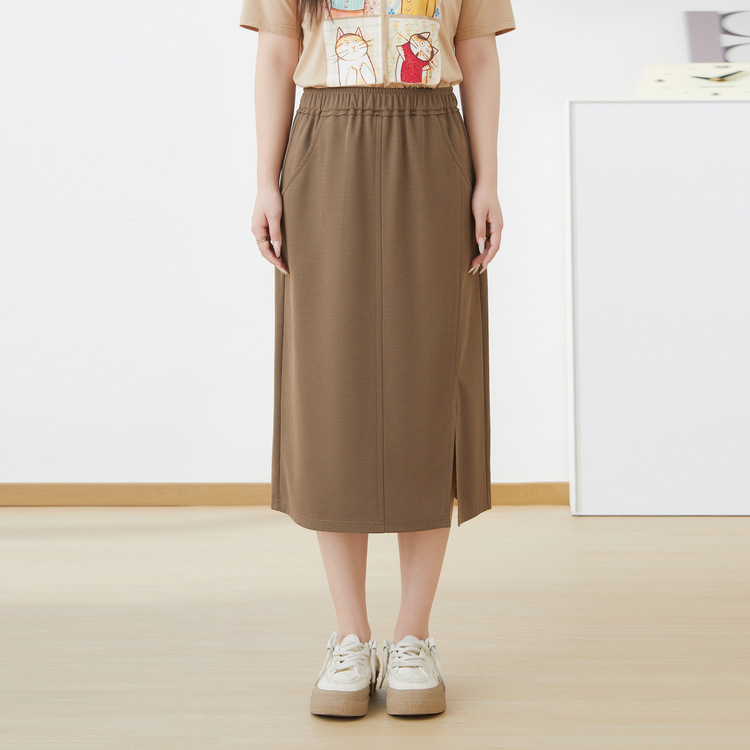Slit Elastic Casual Midi Skirt DXBQ1680