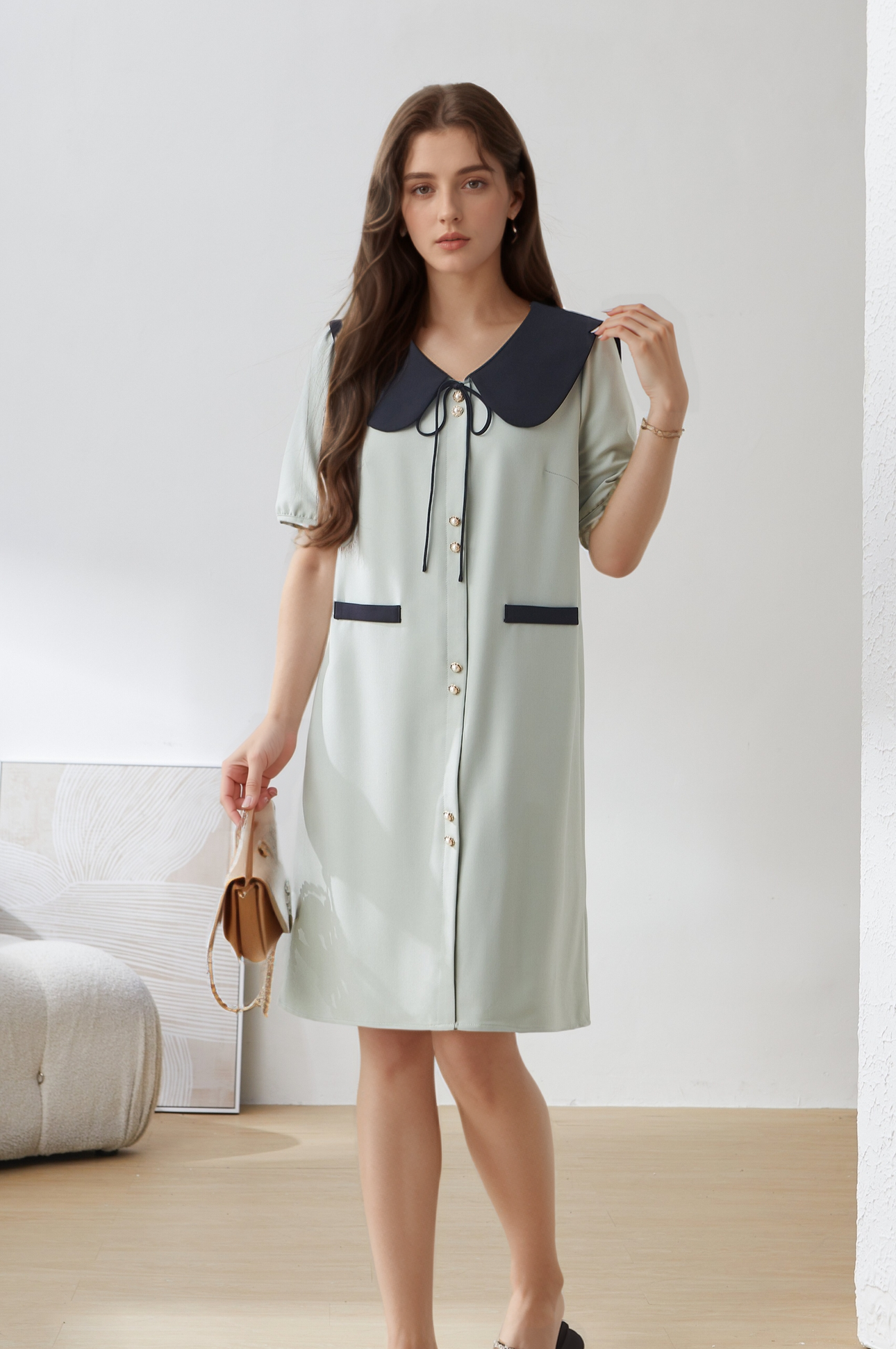 Doll Collar Tie Dress DXQ0725