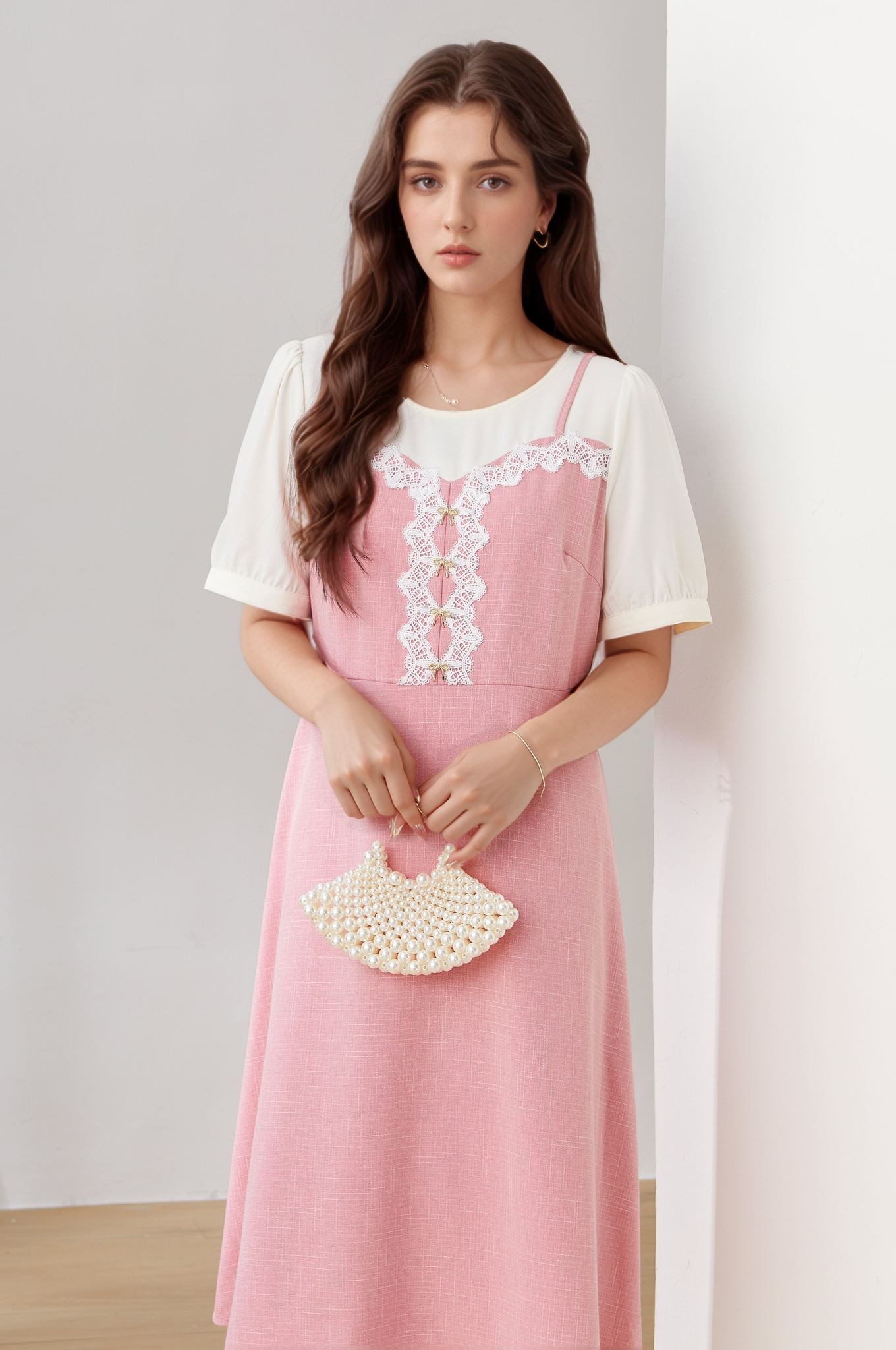 Fake Two-Piece Floral Dress DXQ0759