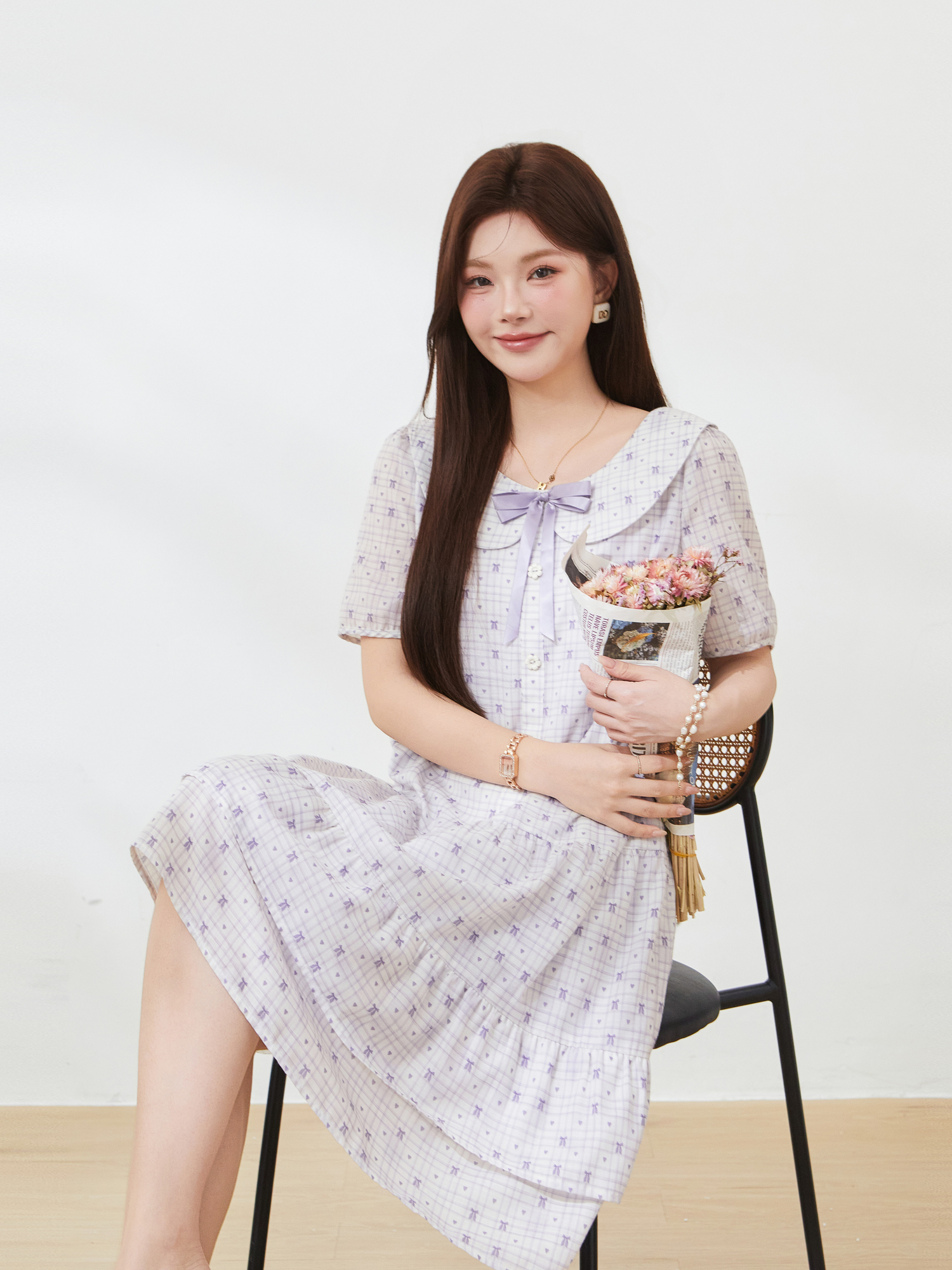 Summer dopamine slim floral cake dress FXQ9060N