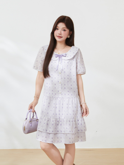 Summer dopamine slim floral cake dress FXQ9060N