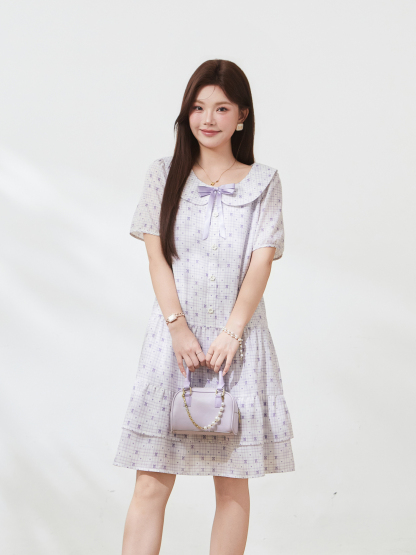 Summer dopamine slim floral cake dress FXQ9060N