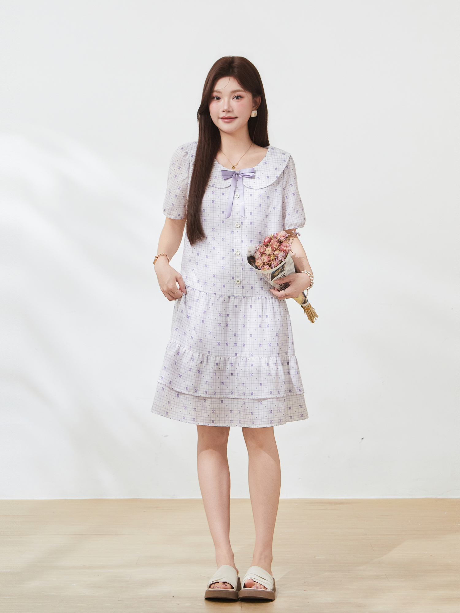 Summer dopamine slim floral cake dress FXQ9060N