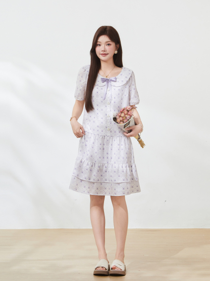 Summer dopamine slim floral cake dress FXQ9060N