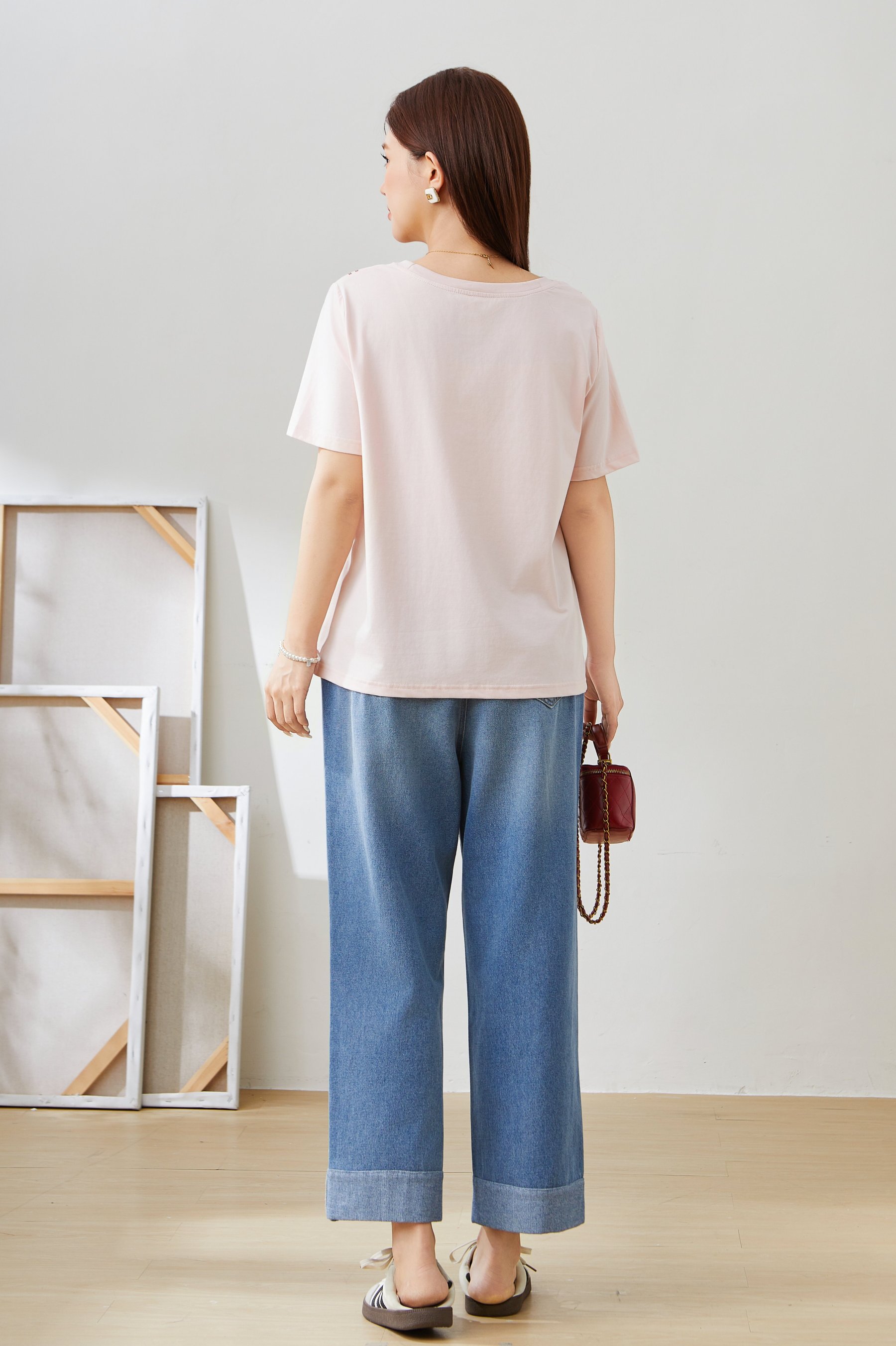 Starry Sky Print Handmade Beaded T-Shirt EXZ5533