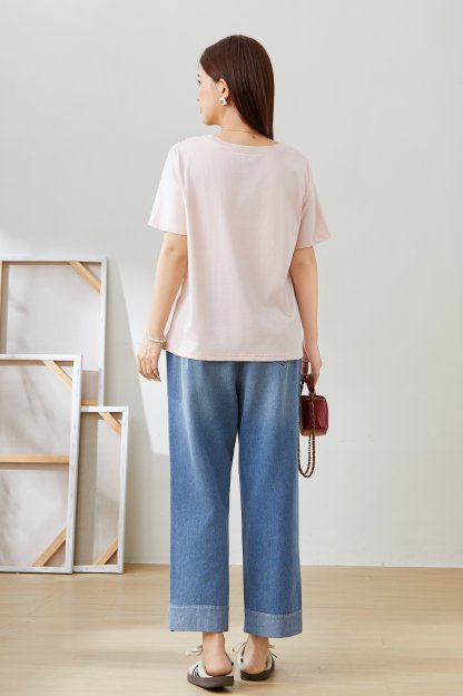 Starry Sky Print Handmade Beaded T-Shirt EXZ5533