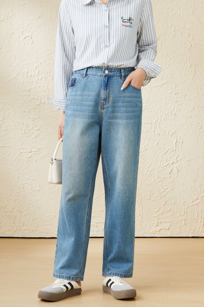 retro straight-leg Slimming look Jeans DDK2199