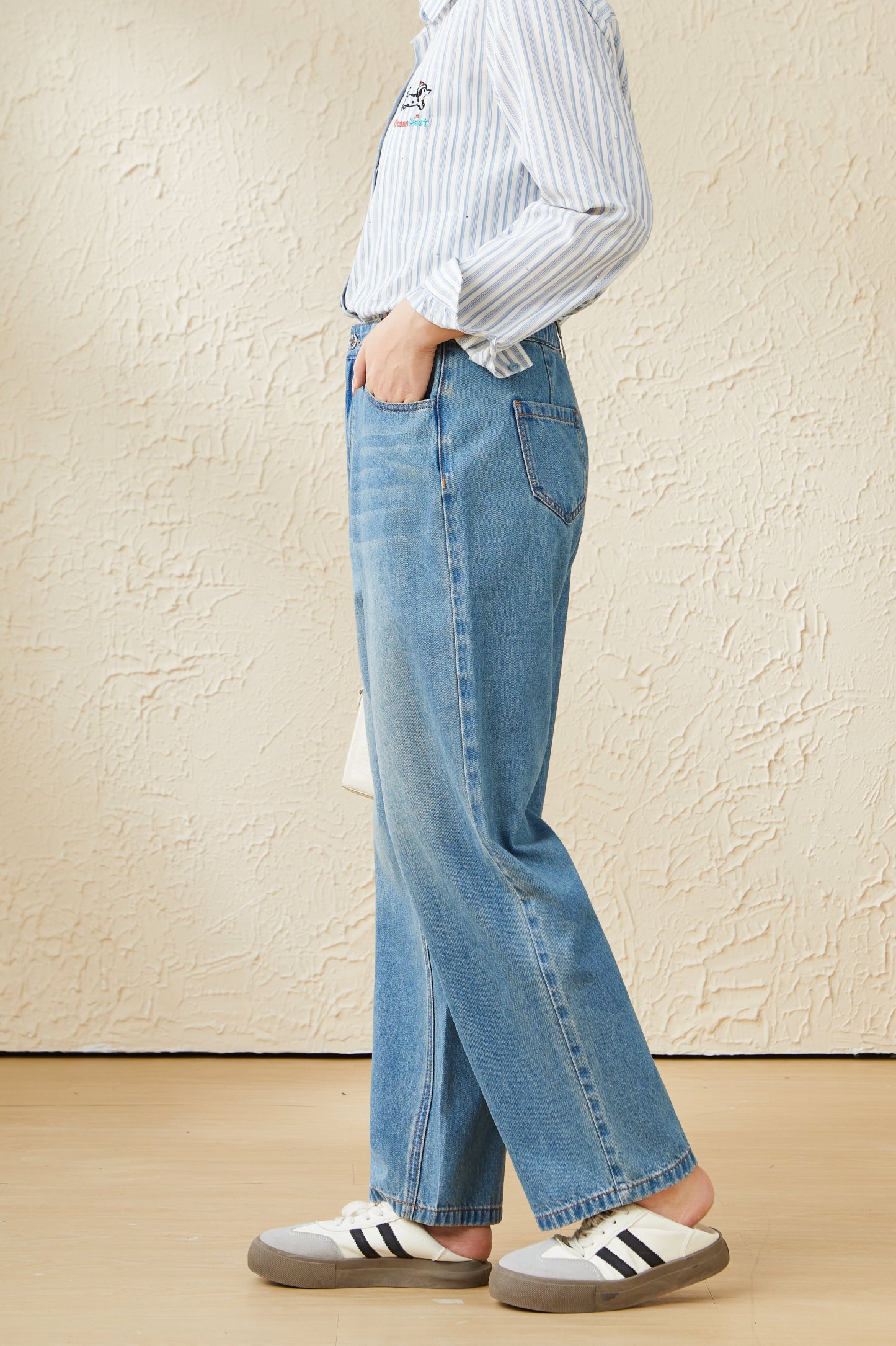 retro straight-leg Slimming look Jeans DDK2199