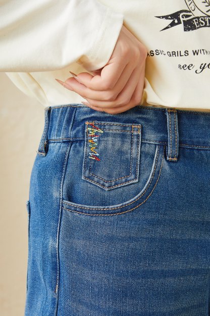 Washed Straight-Leg Versatile Denim Pants DDK2178