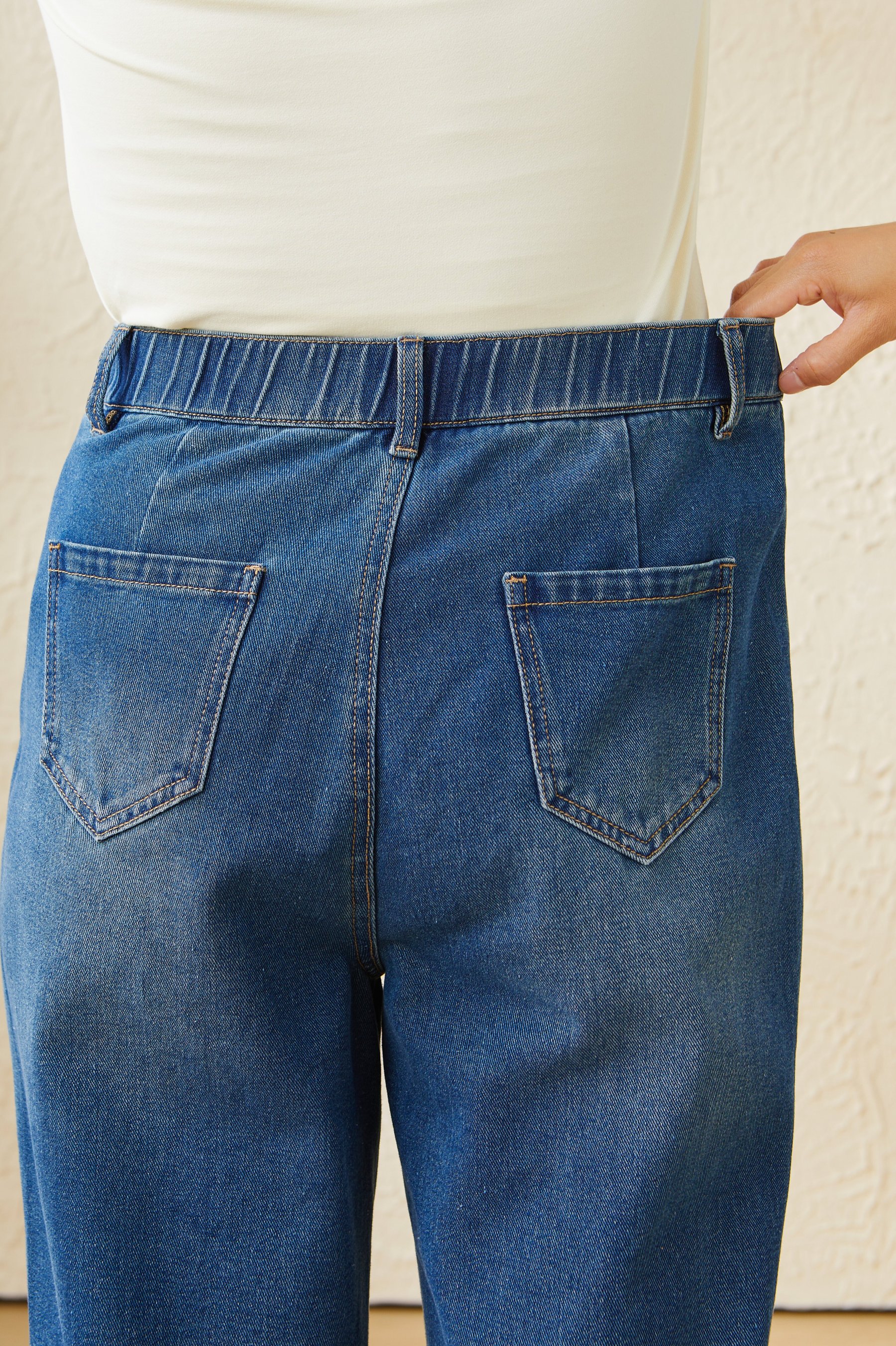 Washed Straight-Leg Versatile Denim Pants DDK2178