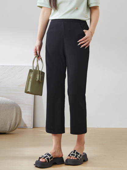 High Waist Slimming Draped Flared Casual Pants EXK5071